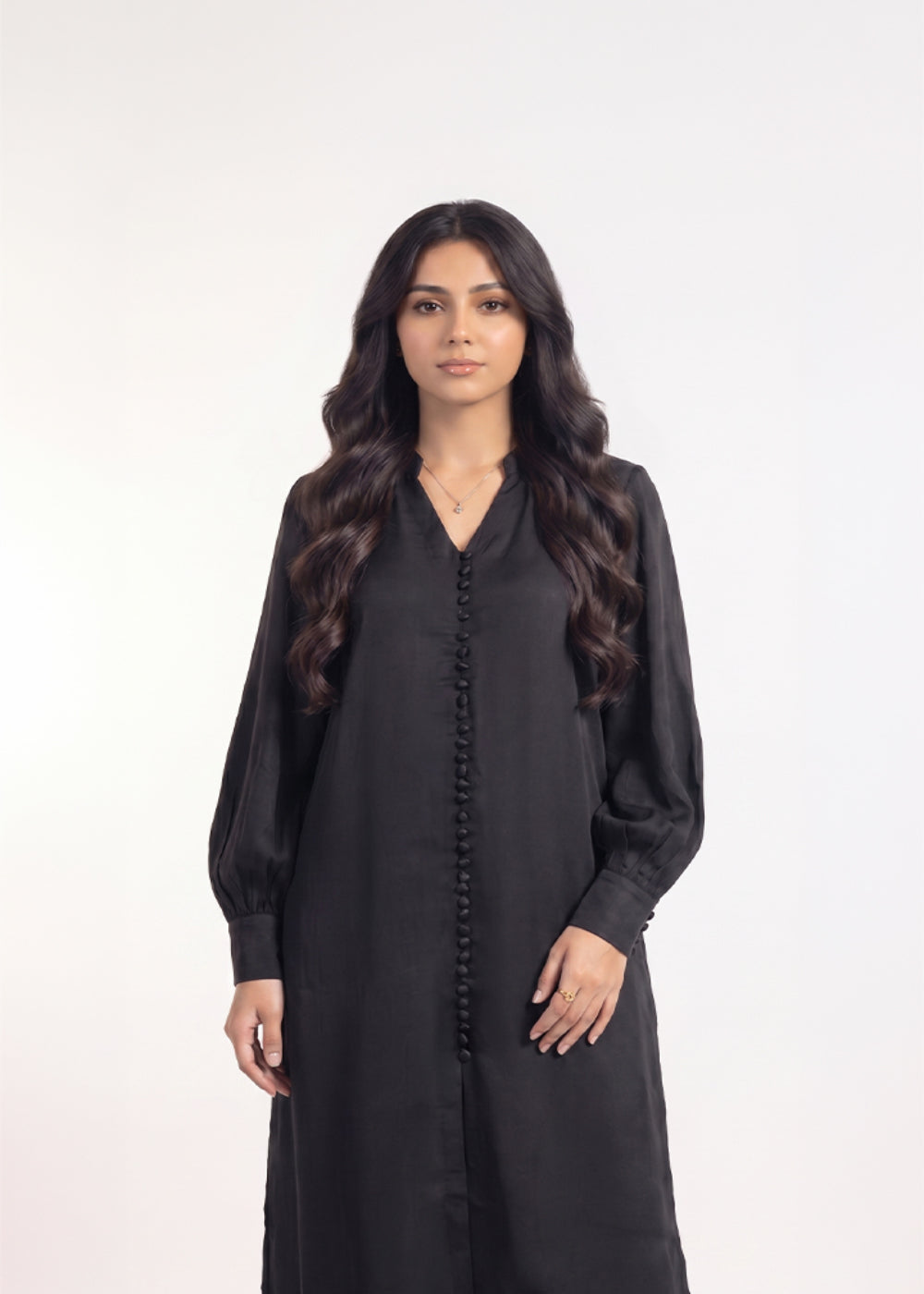 polycotton Kurta Set in Black