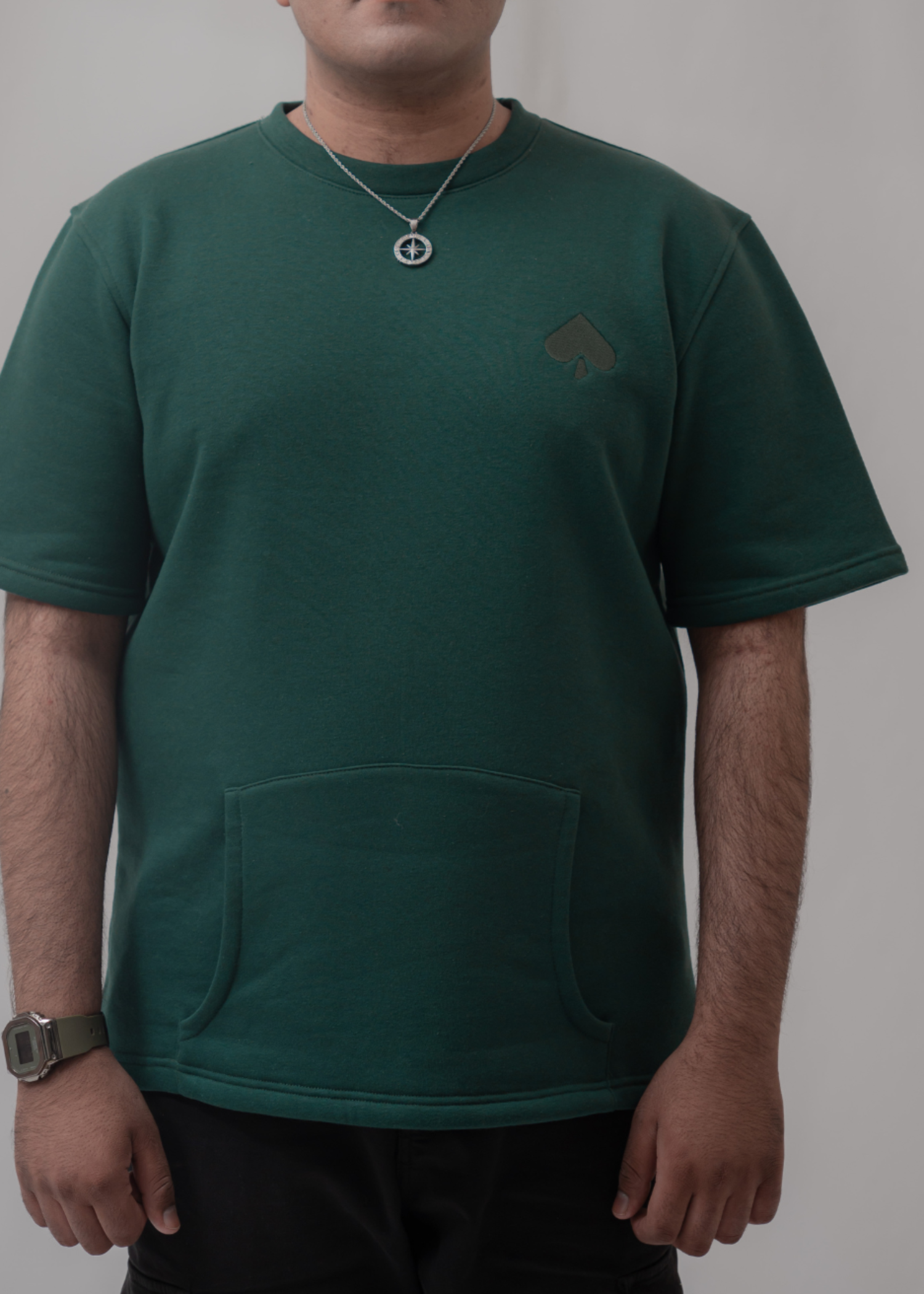 fleece T Shirt in Green
