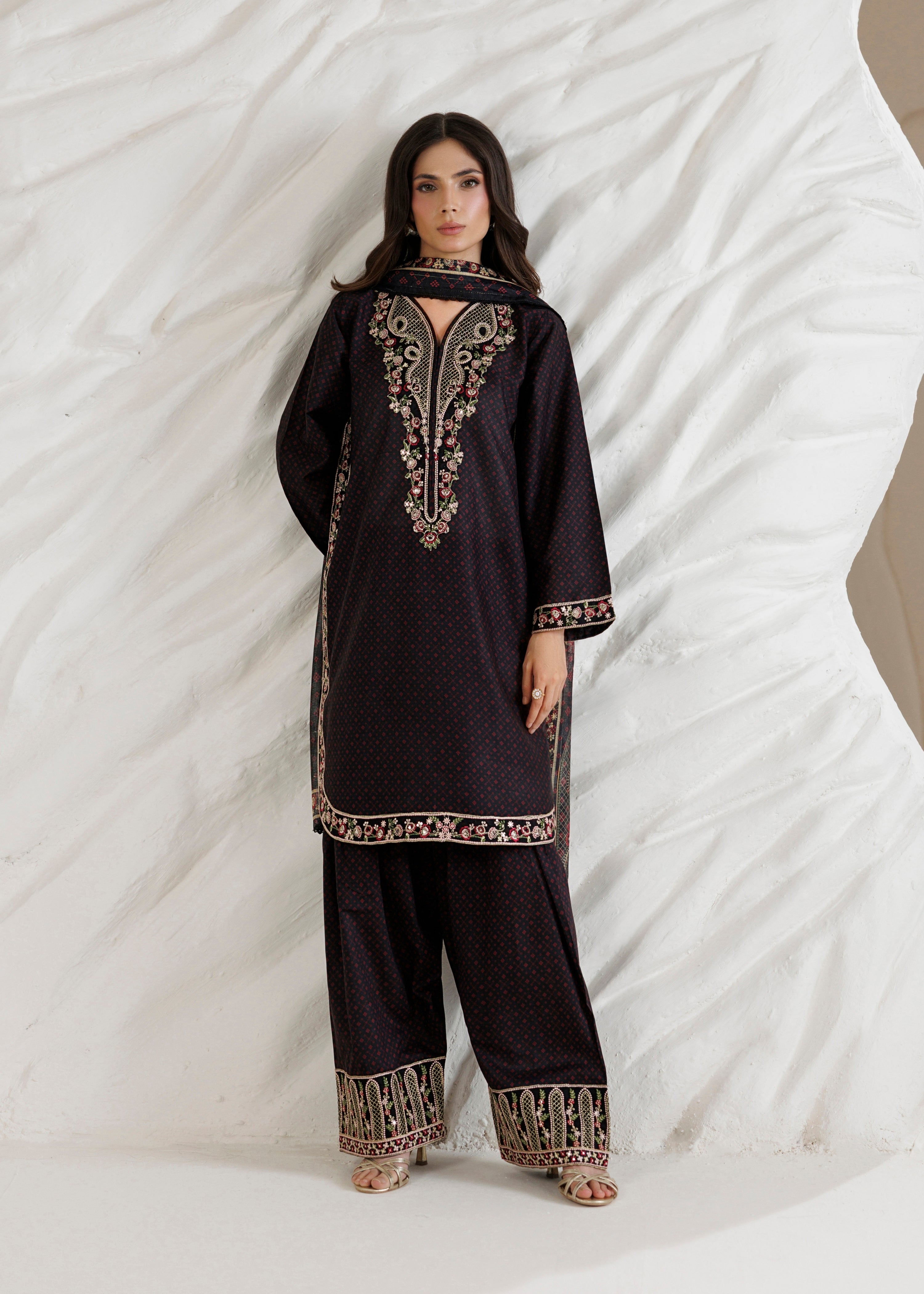cotton Kurta Set in Purple
