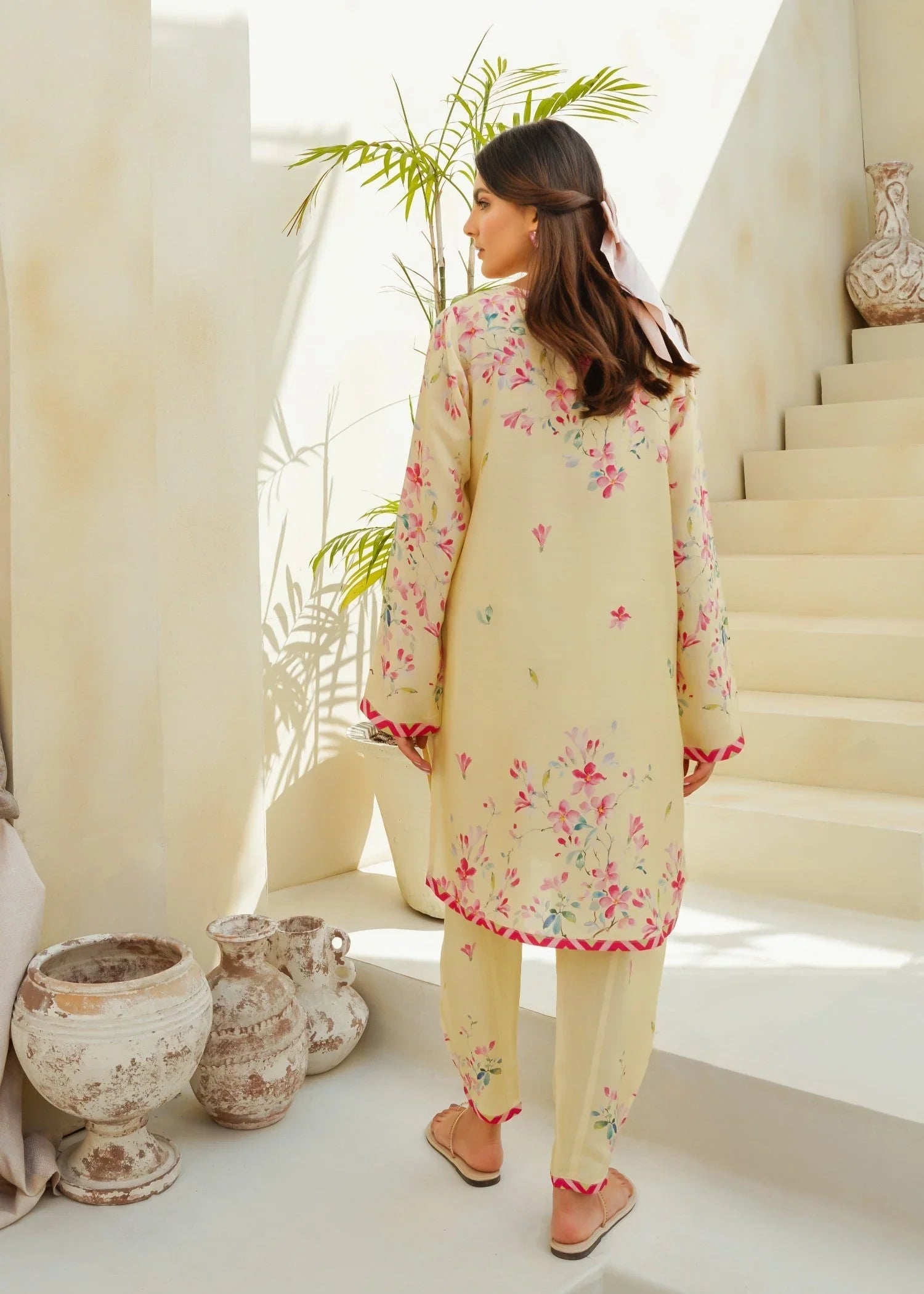 cotton silk Co Ord Sets in Lemon