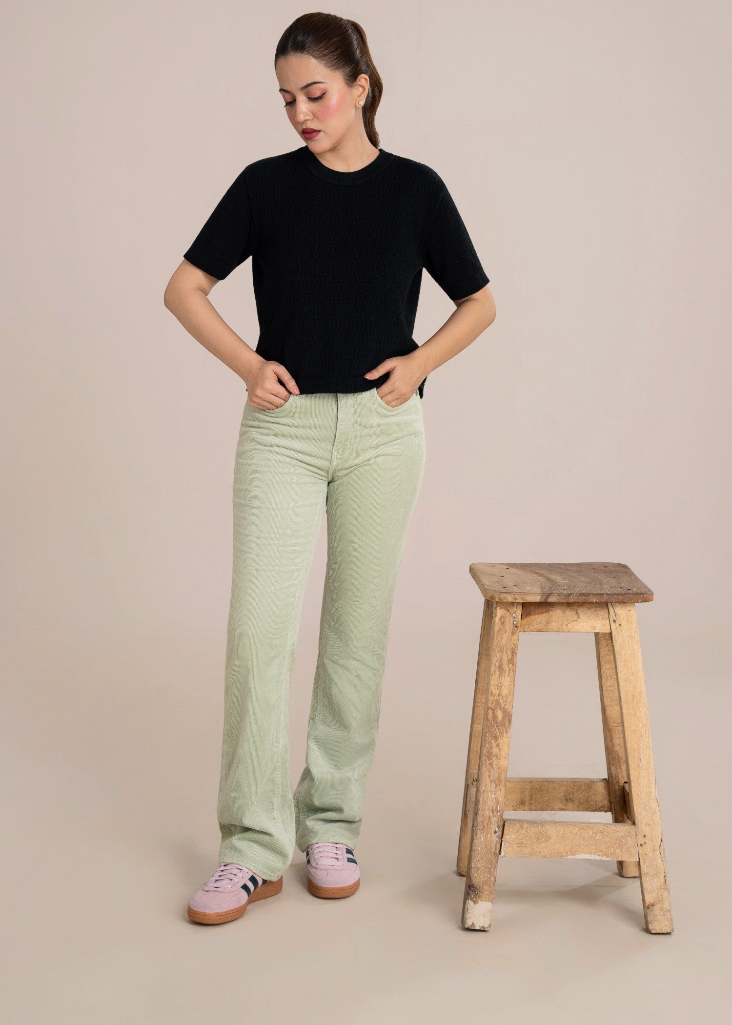 corduroy Pants in Mint green