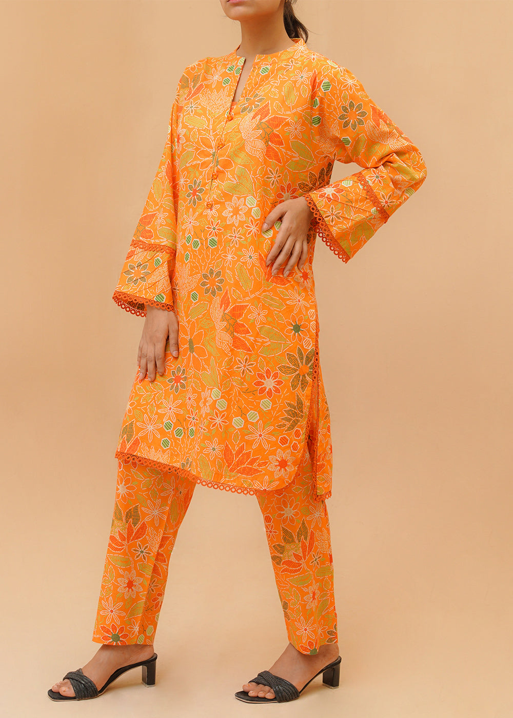 lawn Co Ord Sets in Bright orange
