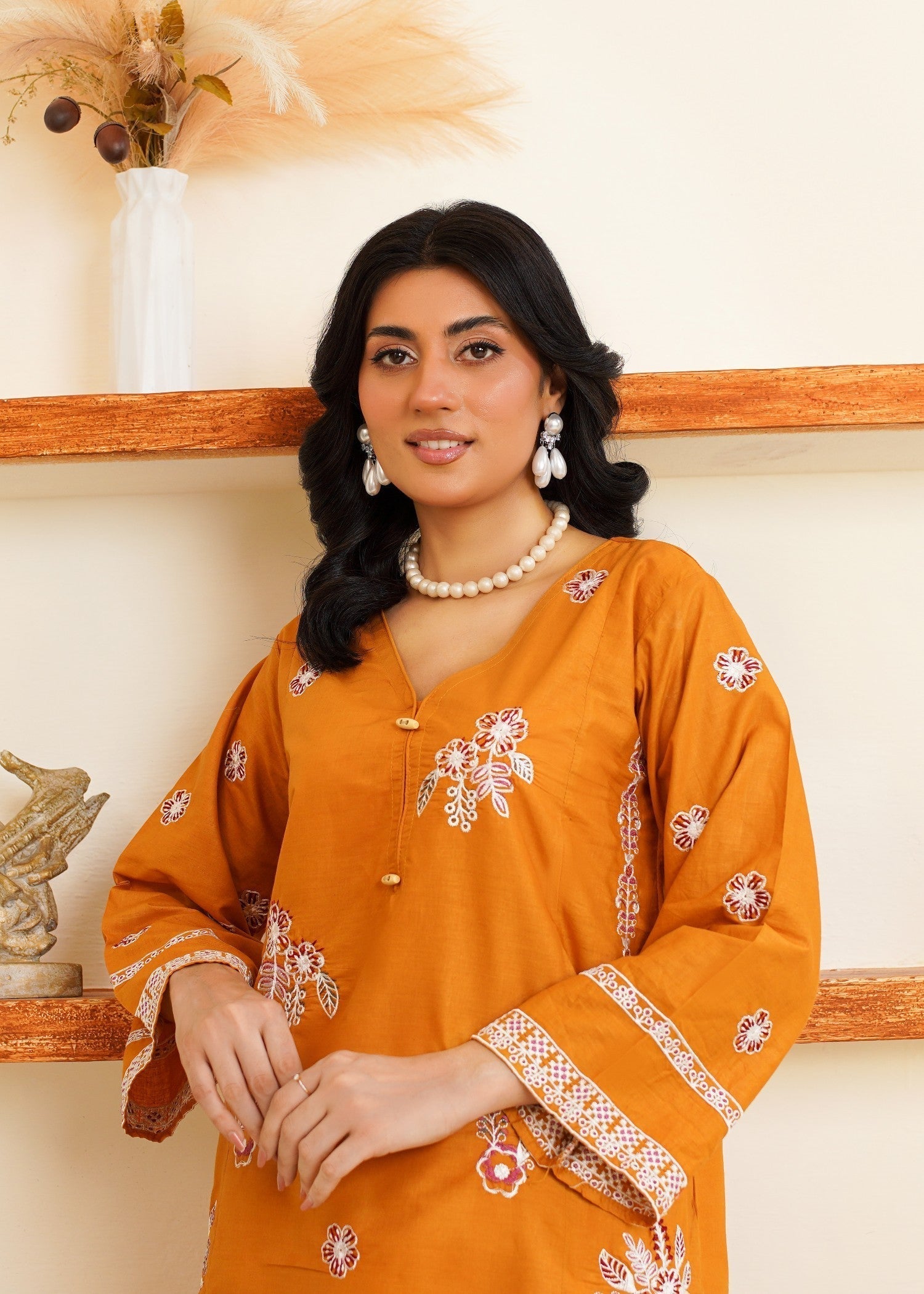 cotton Kurta Set in Mari gold