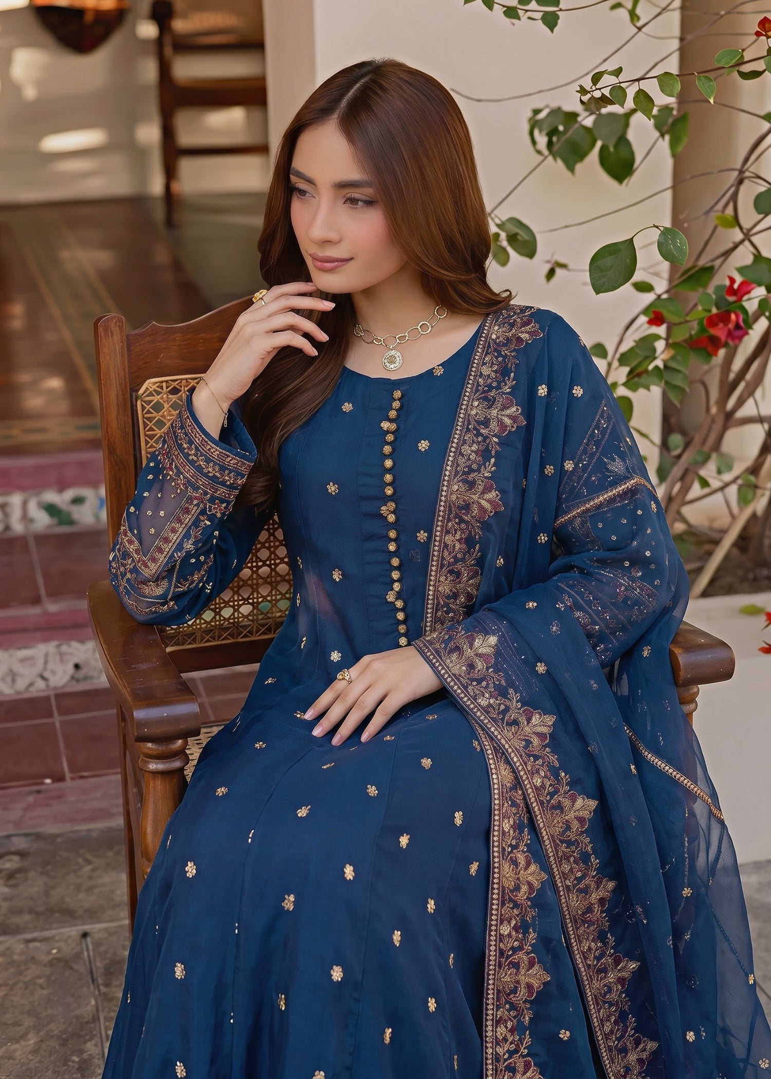 chiffon Maxi in Cobalt blue