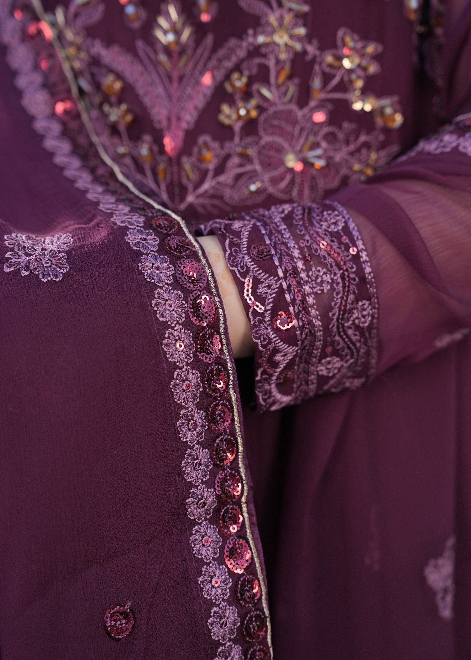 crinkle chiffon Maxi in Purple