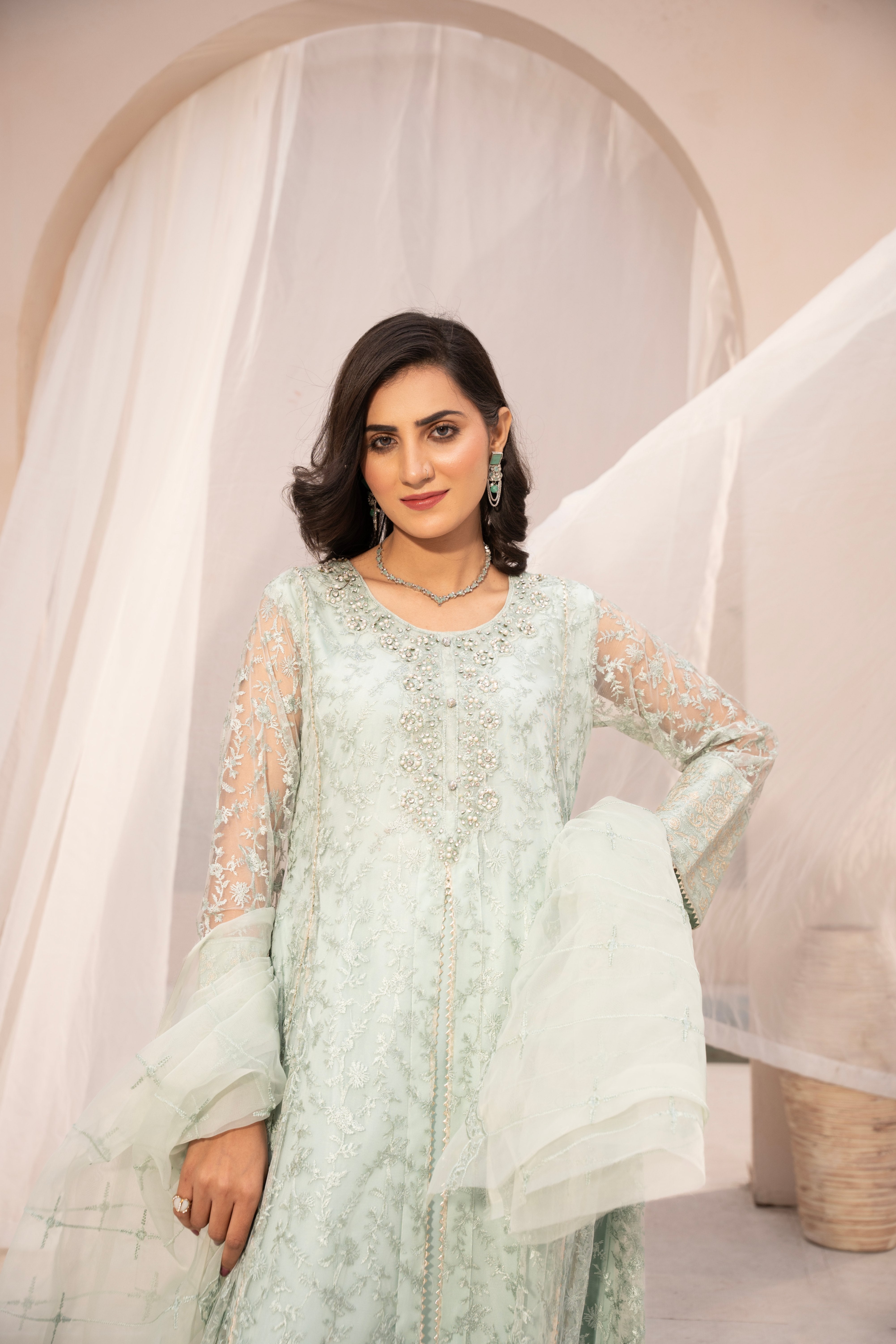 net Maxi in Tea green