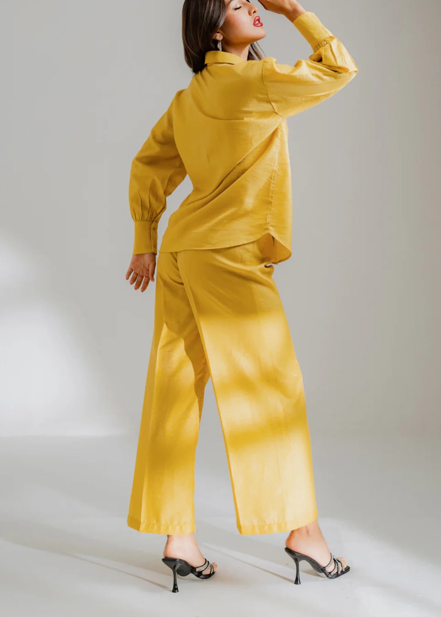 polyester Trousers in Yellow