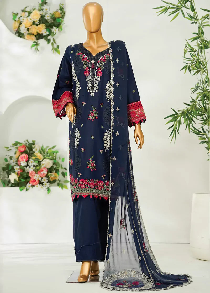 Stitched Luxury Lawn D- 1