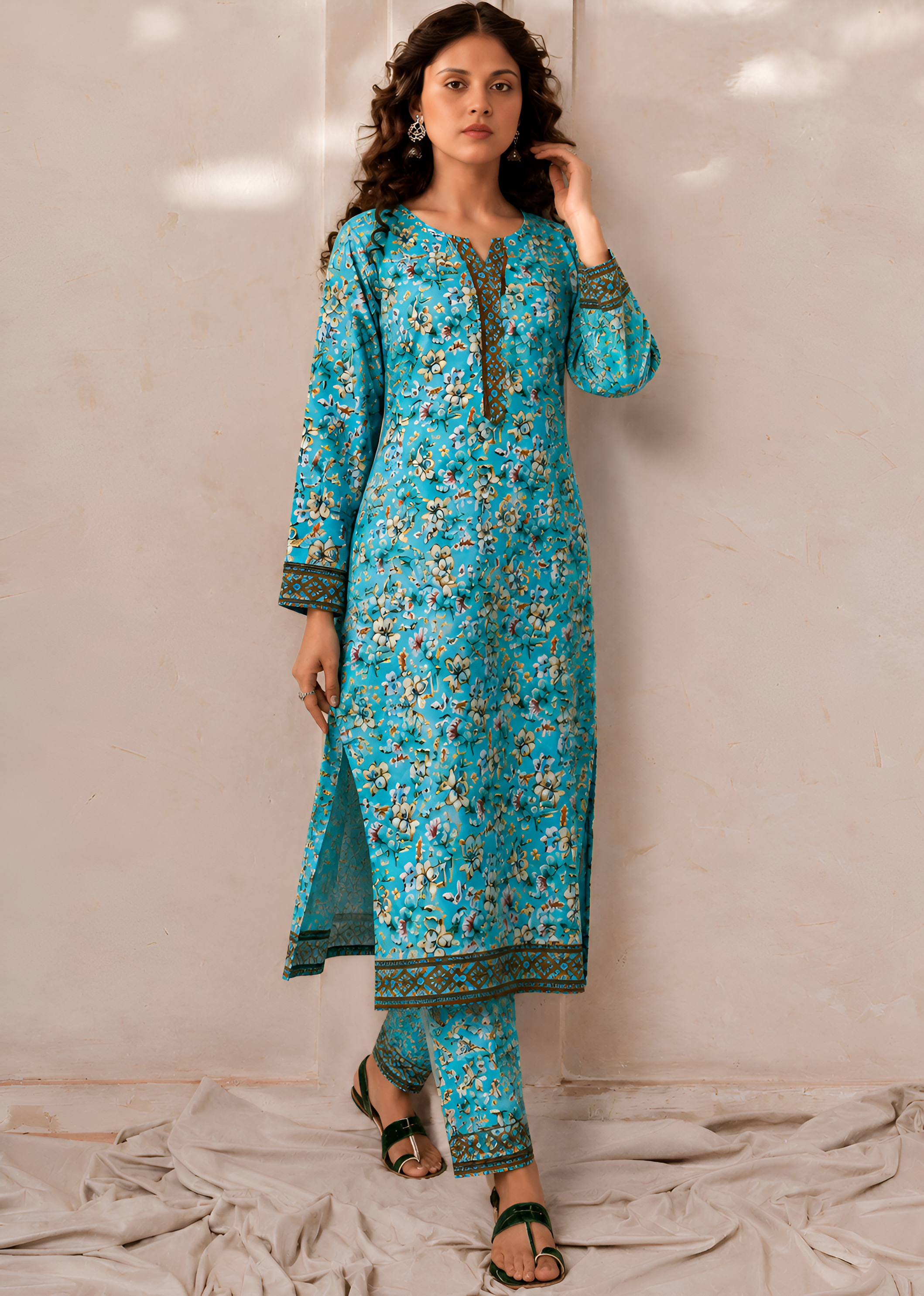 linen Co Ord Sets in Pacific blue