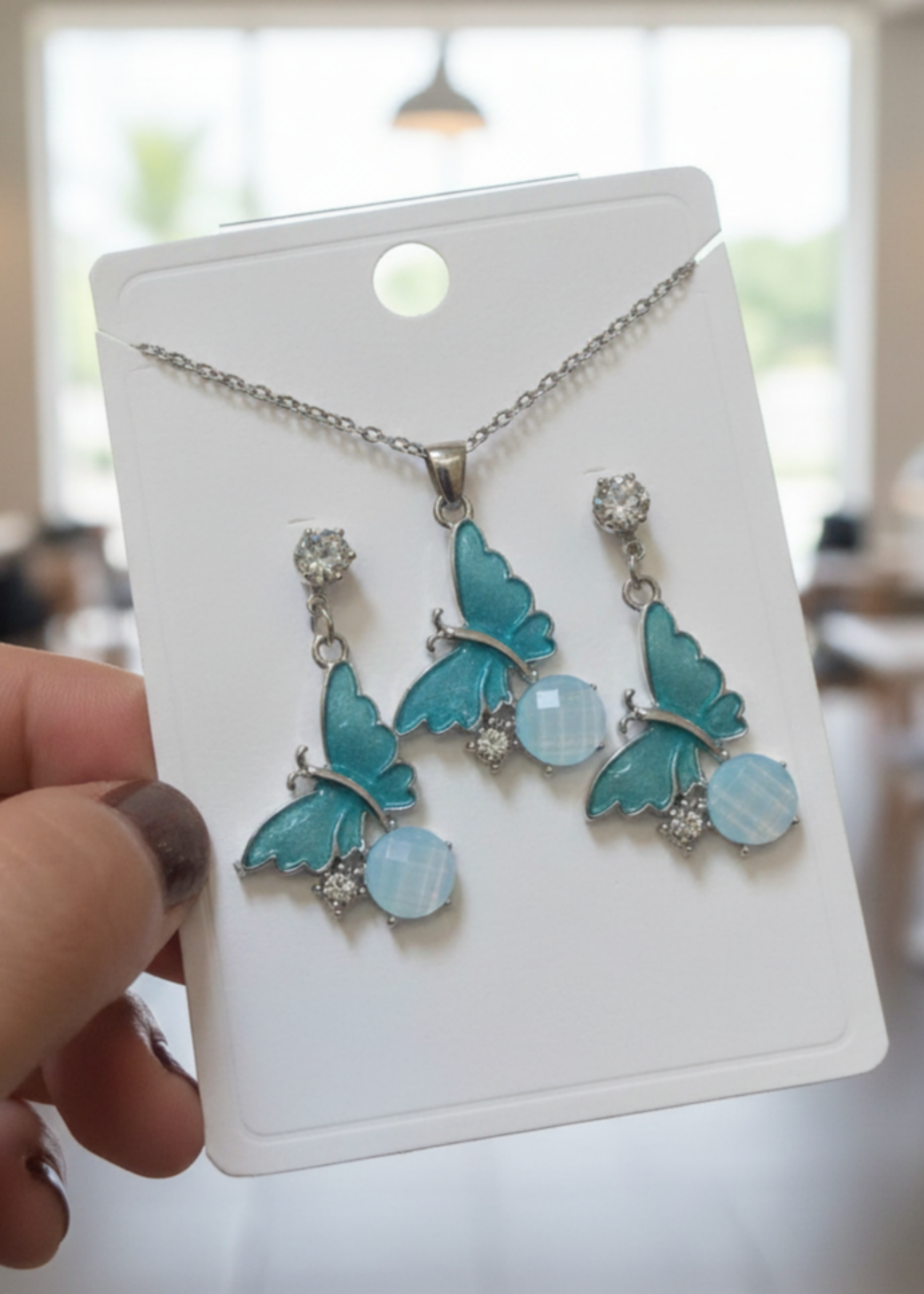 Jewelry Set in Powder blue Color by - Trendy Women Jewelry Set ARQ1870