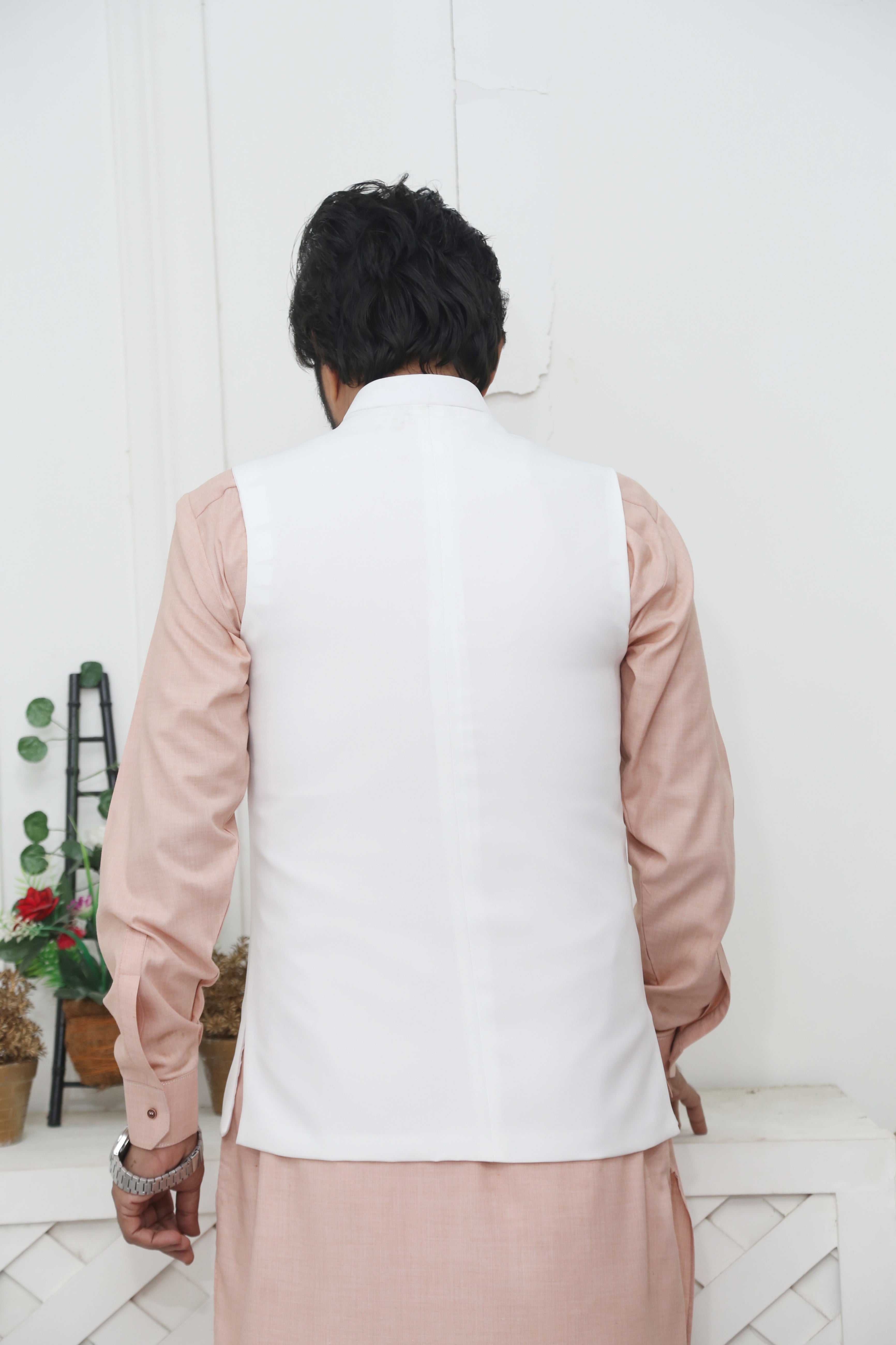 tropical Waistcoat in White