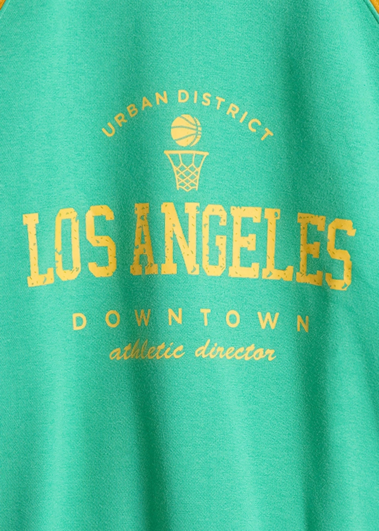 fleece Sweatshirt in Mustard, emerald green