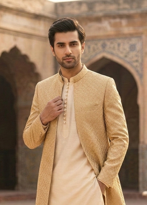 silk Prince Coat in Gold
