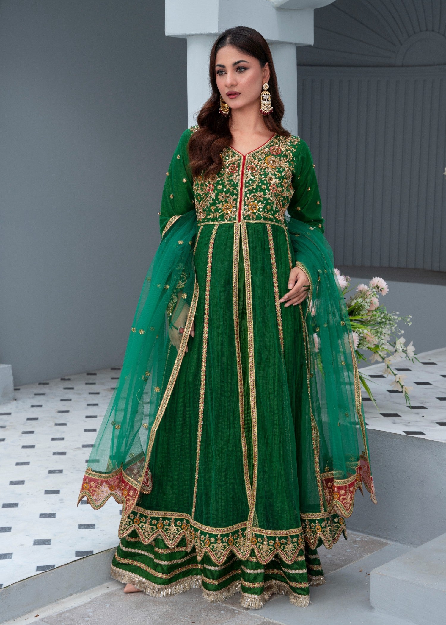 net Maxi in Bottle green