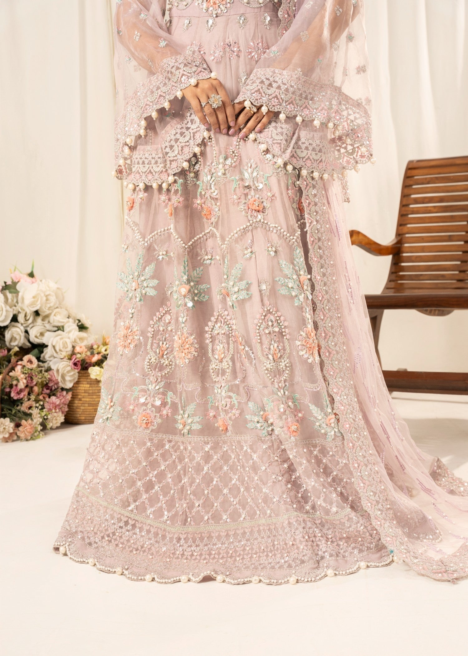 organza Maxi in Mauve pink