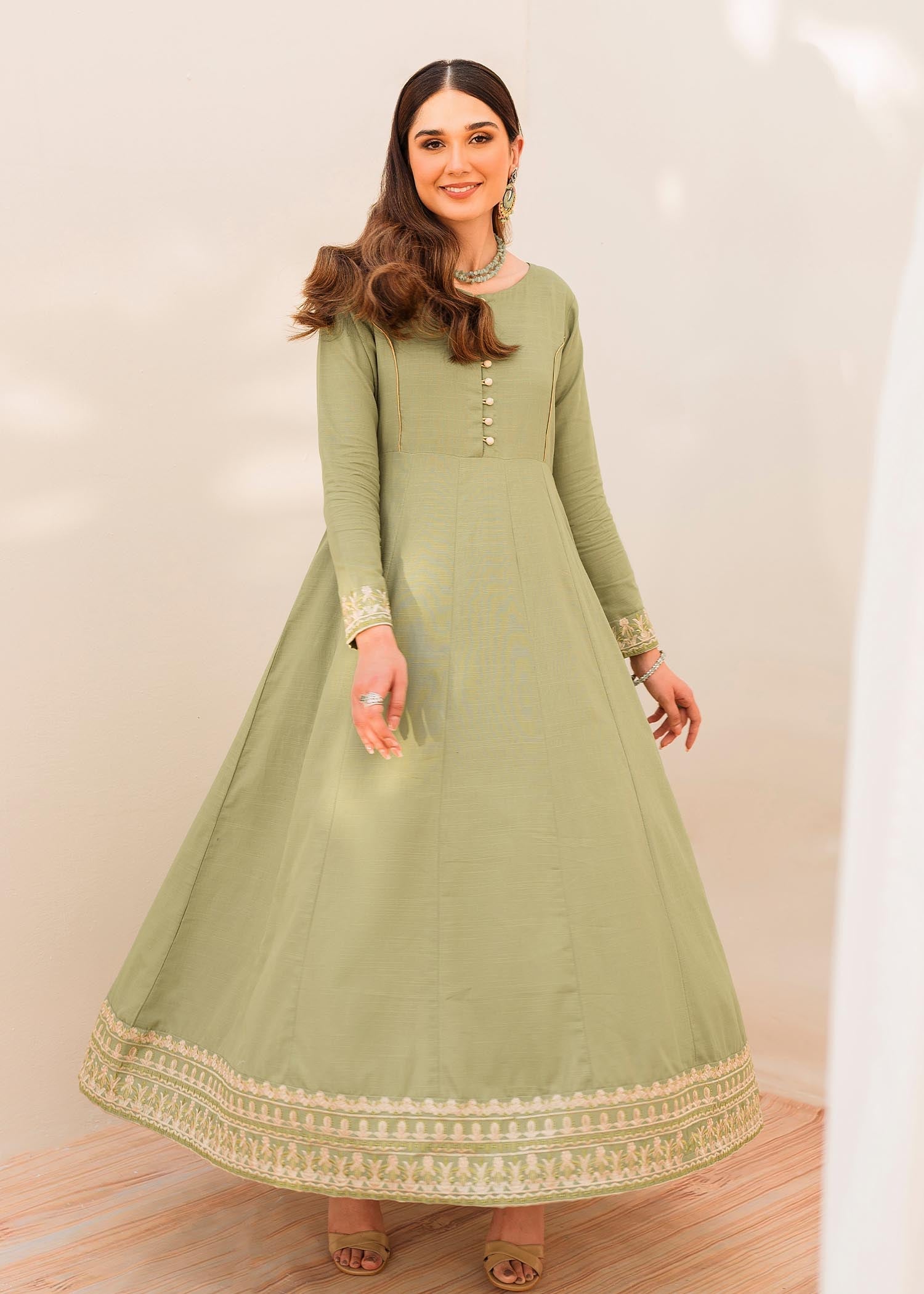 cotton Pishwas in Mint green