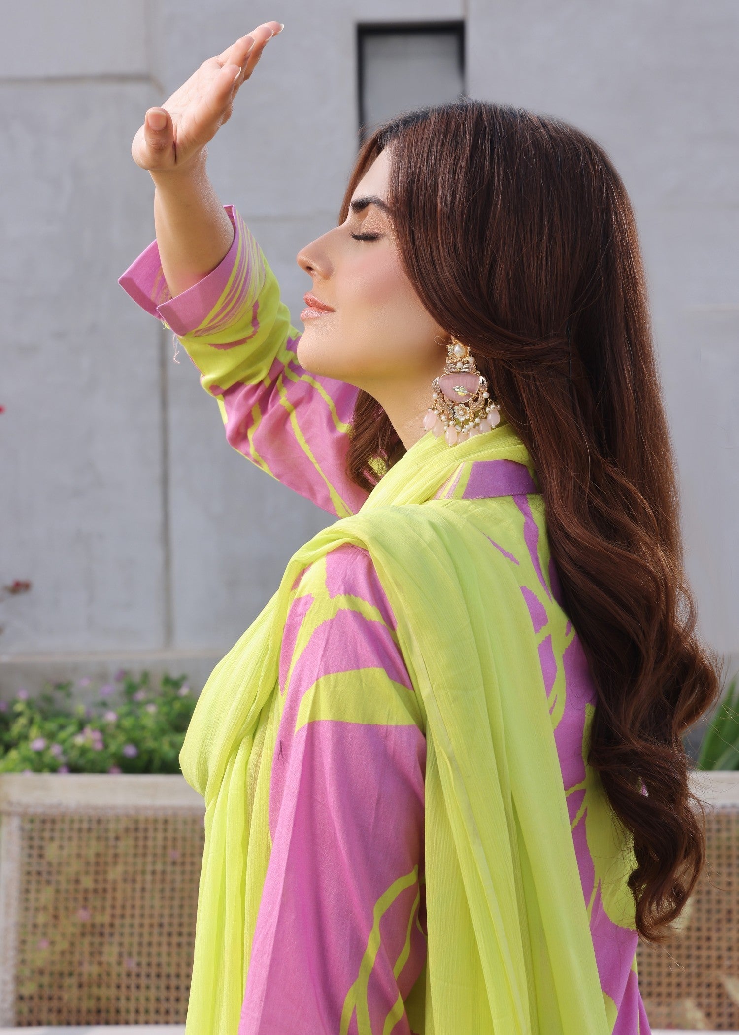lawn Kurta Set in Pink