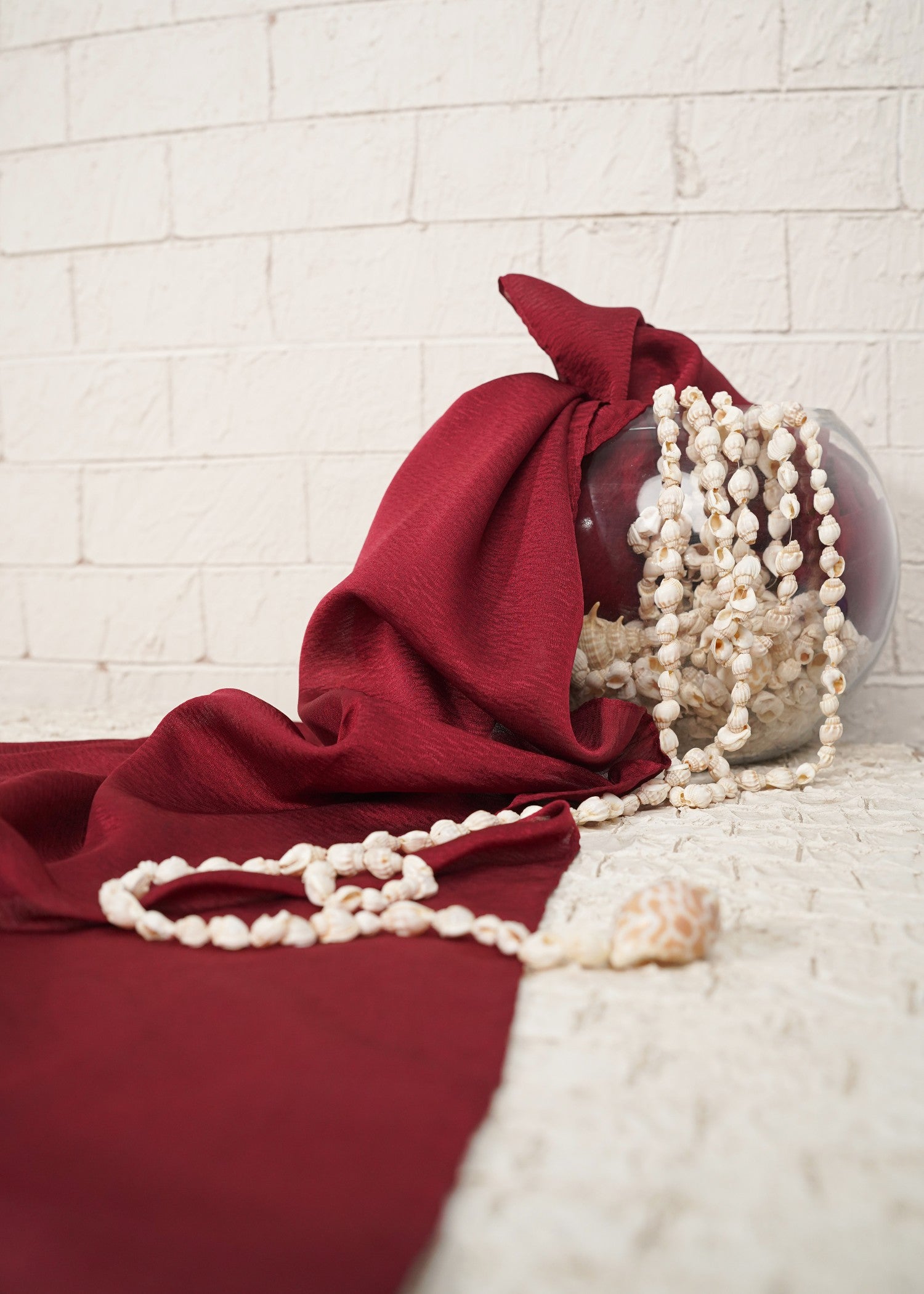 silk Hijab in Maroon