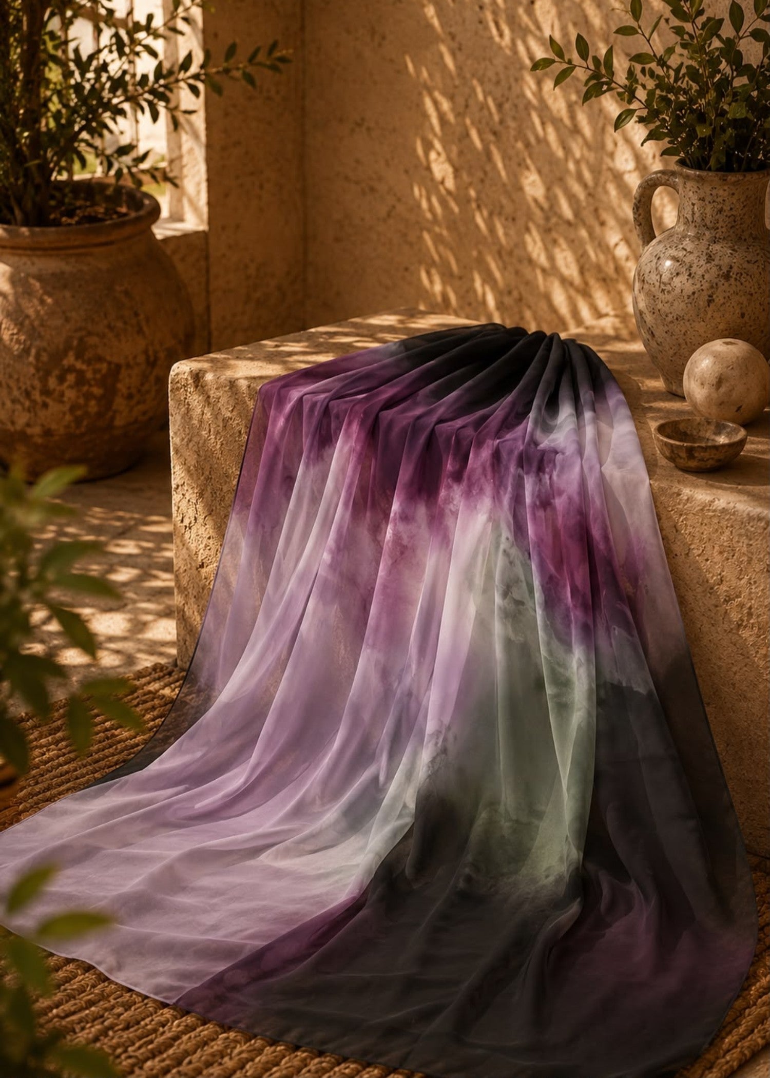 georgette chiffon Hijab in Plum purple
