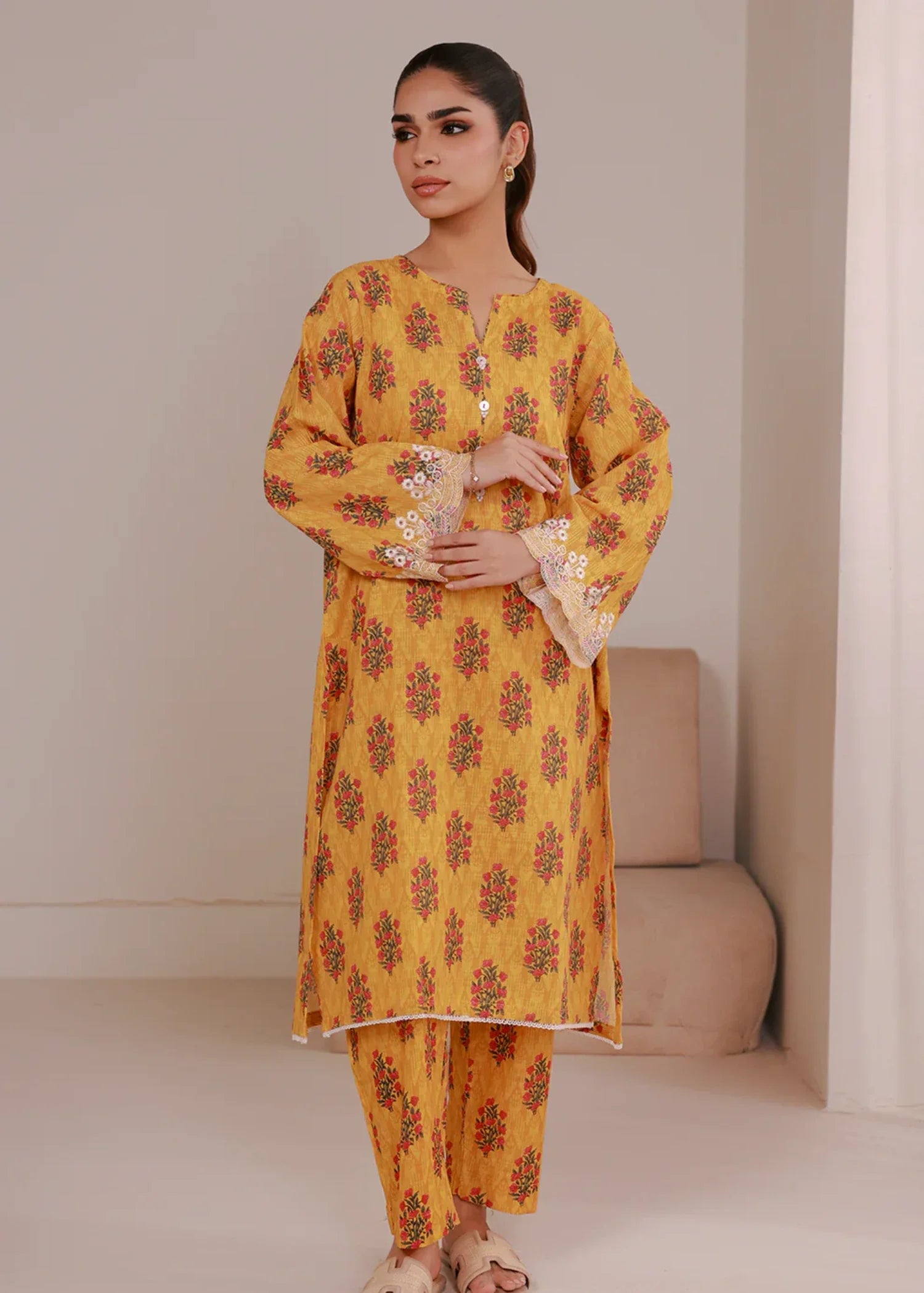 khaddar Co Ord Sets in Mustard