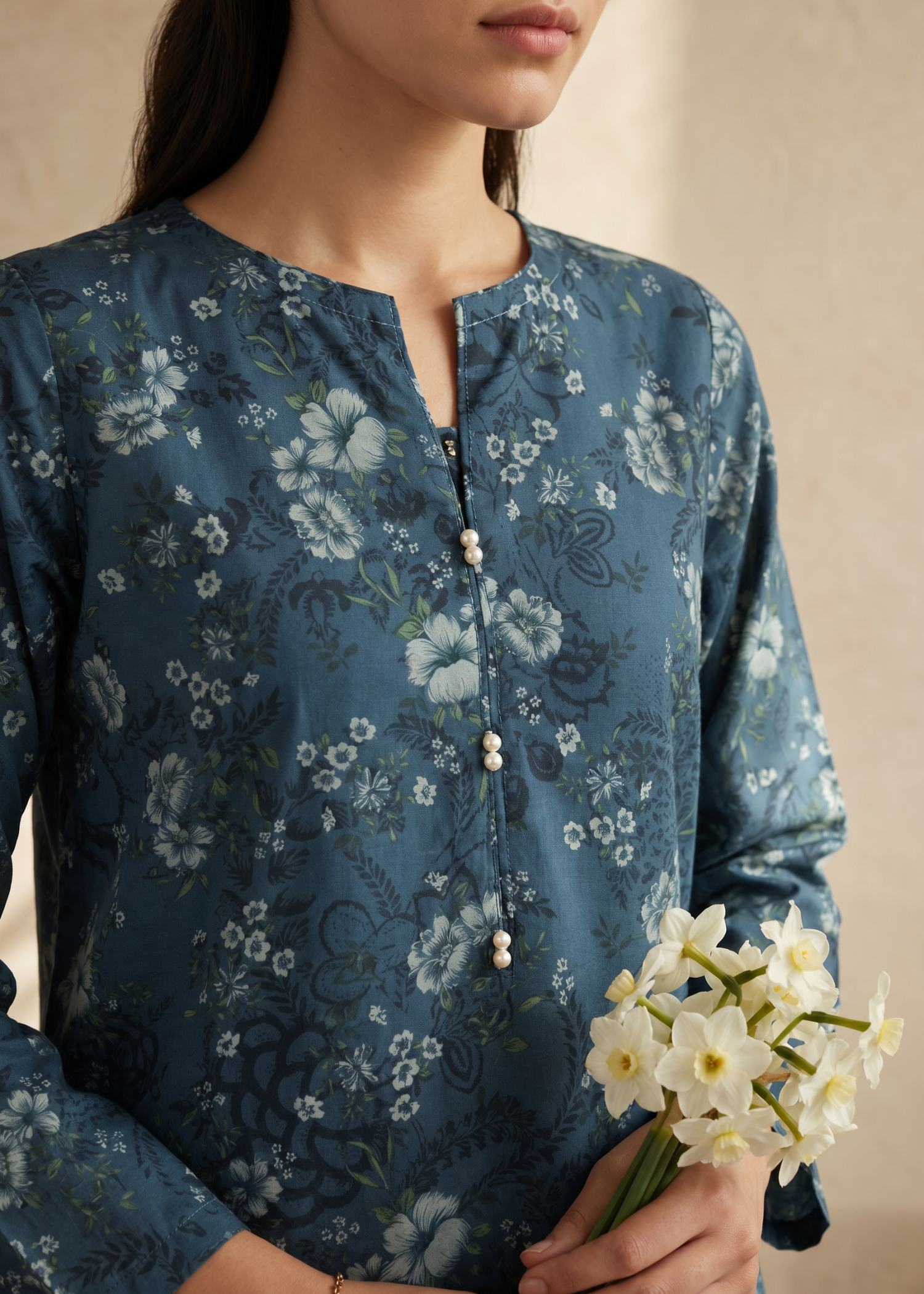 lawn Kurta Set in Midnight