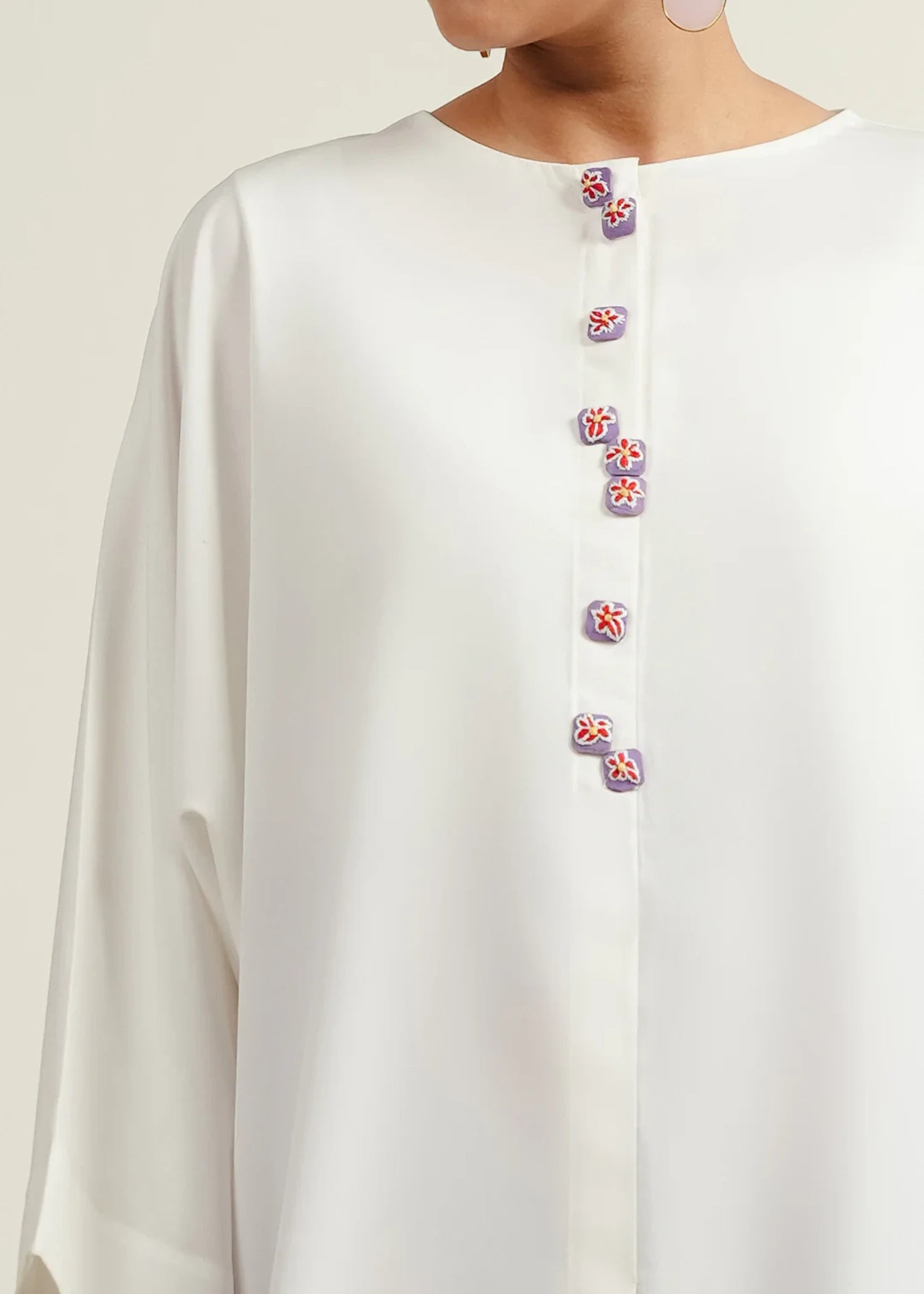 crepe Tunic in White