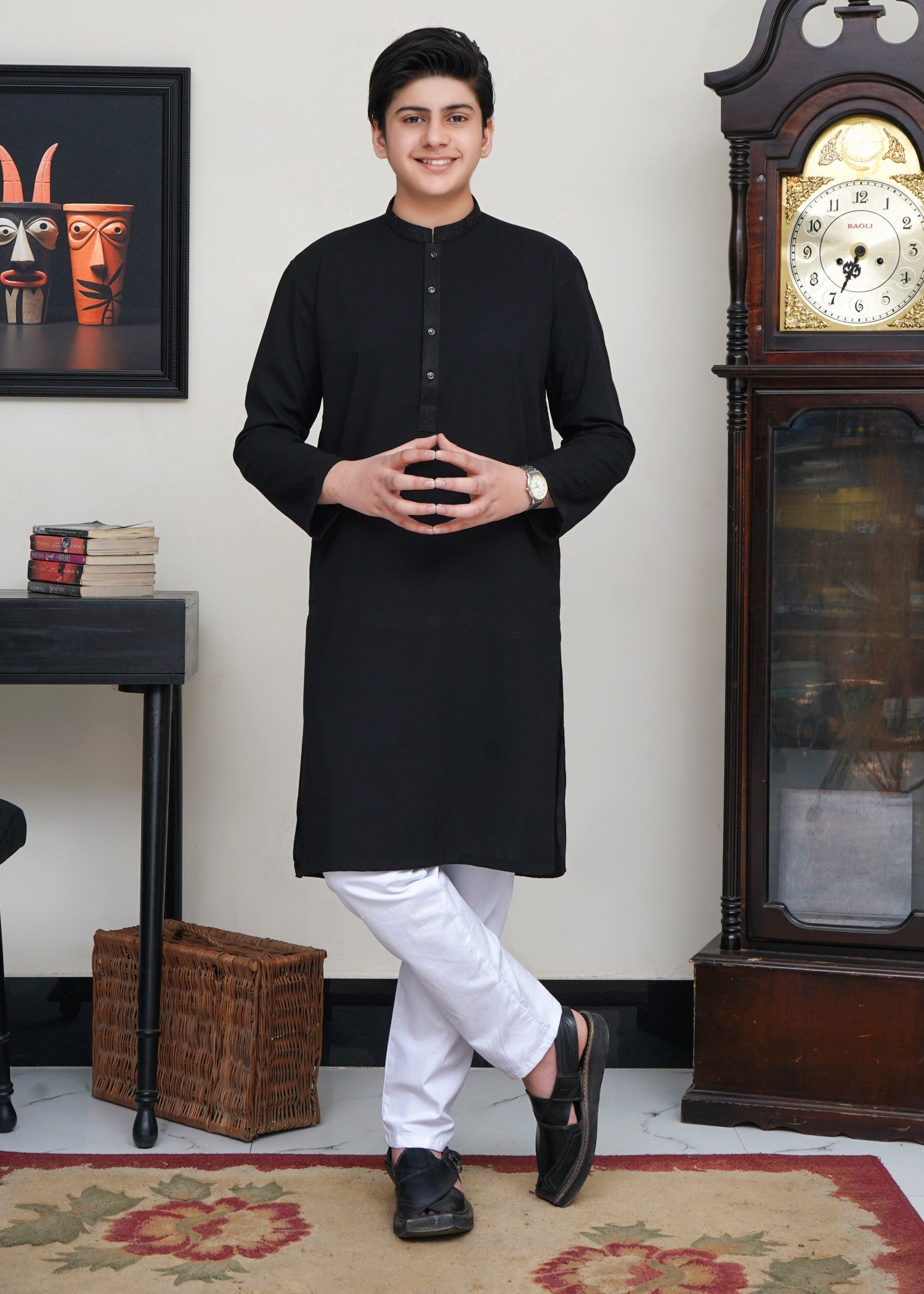 wash & wear Kurta in Black