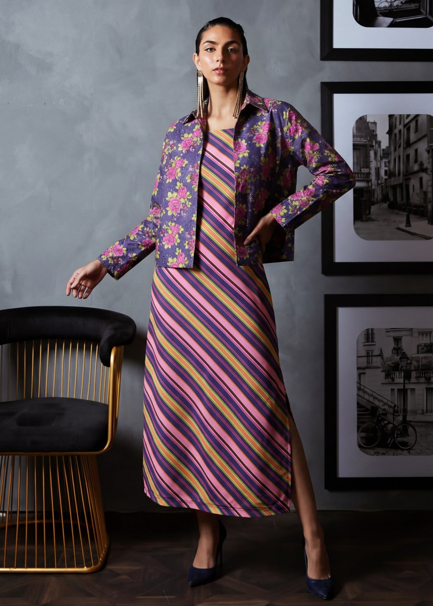 poly silk Kurti in Multi