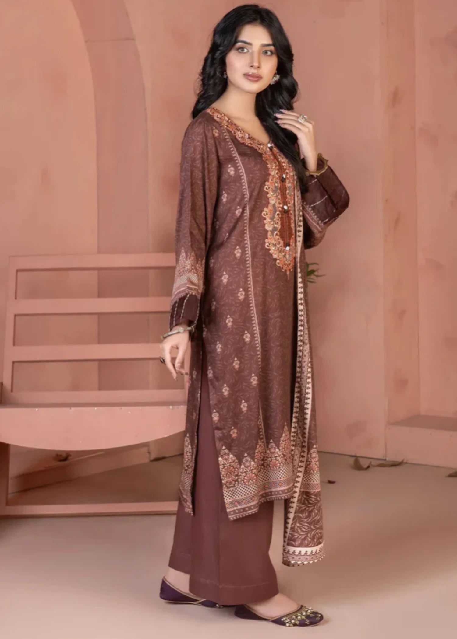 linen Unstitched in Brown