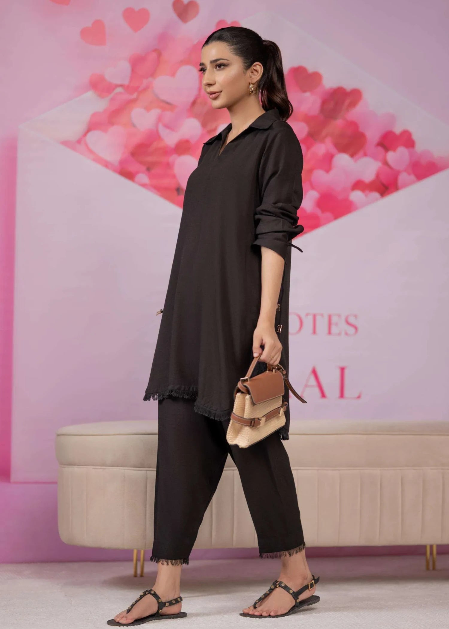 irish linen Co ord Sets in Black