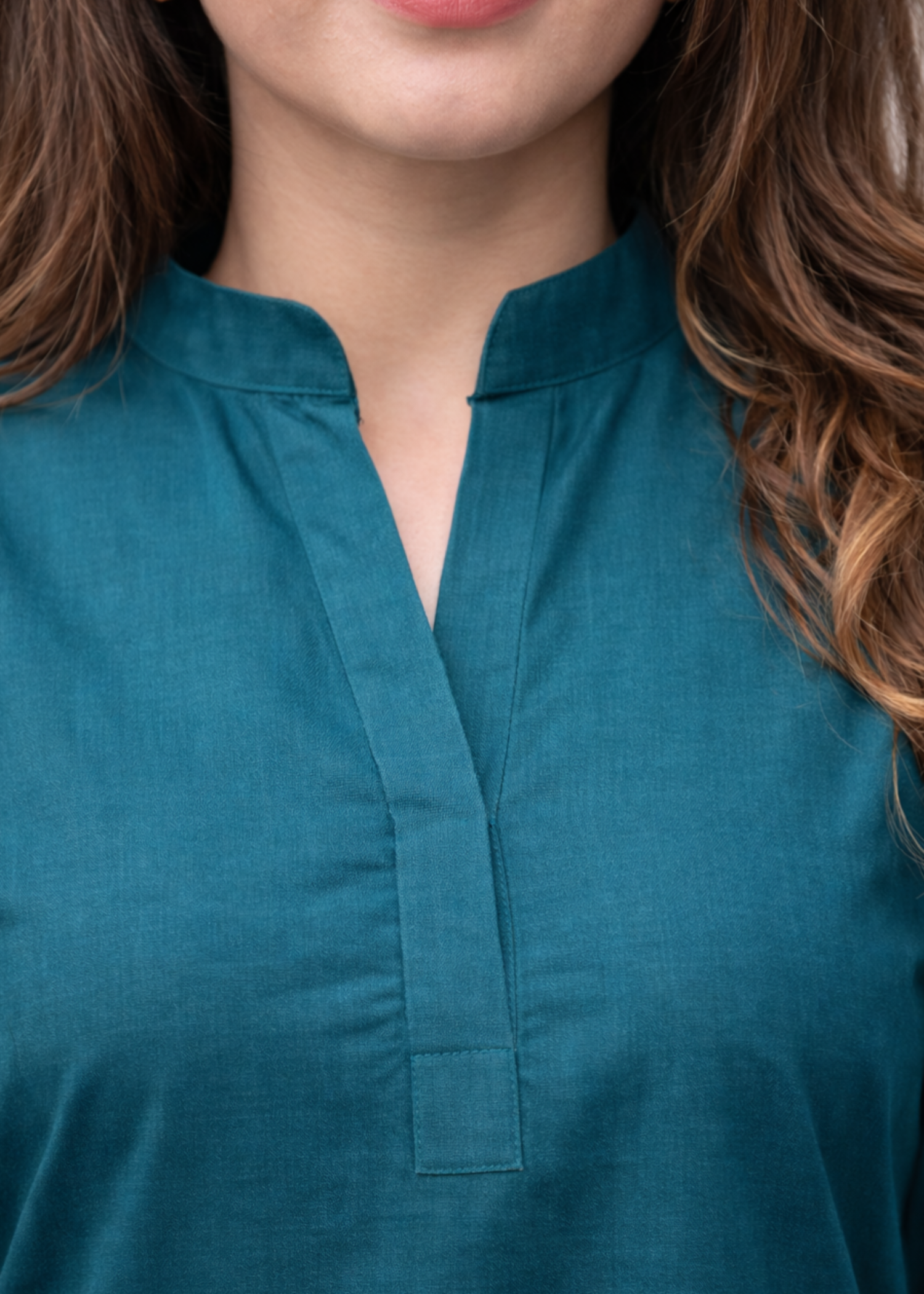 lawn cotton Kurta Set in Teal
