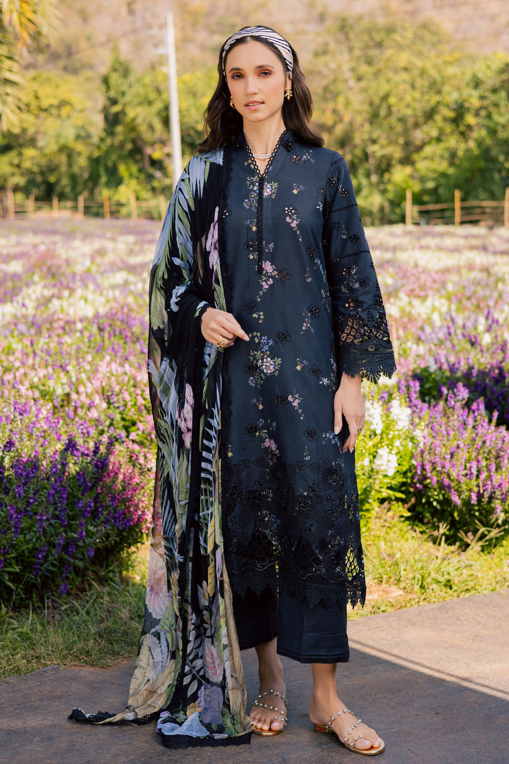 Shezlin Chikankari Eid Edit Lawn – LIYANA (AV-07)