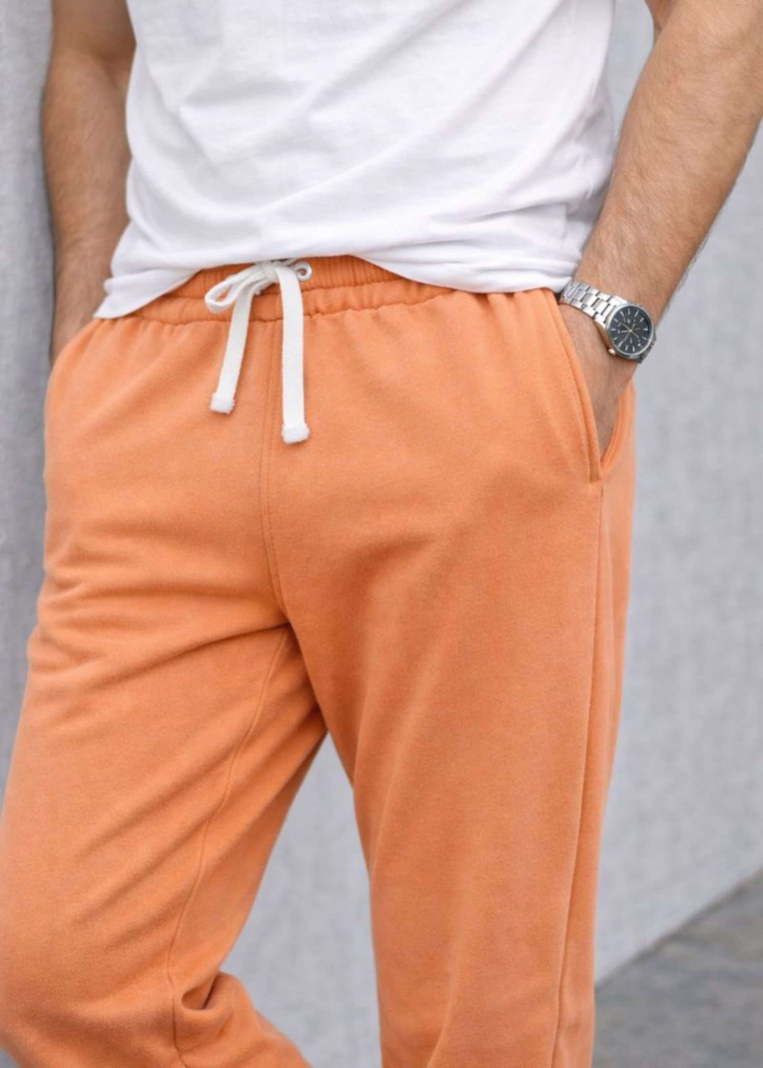 fleece Trousers in Orange