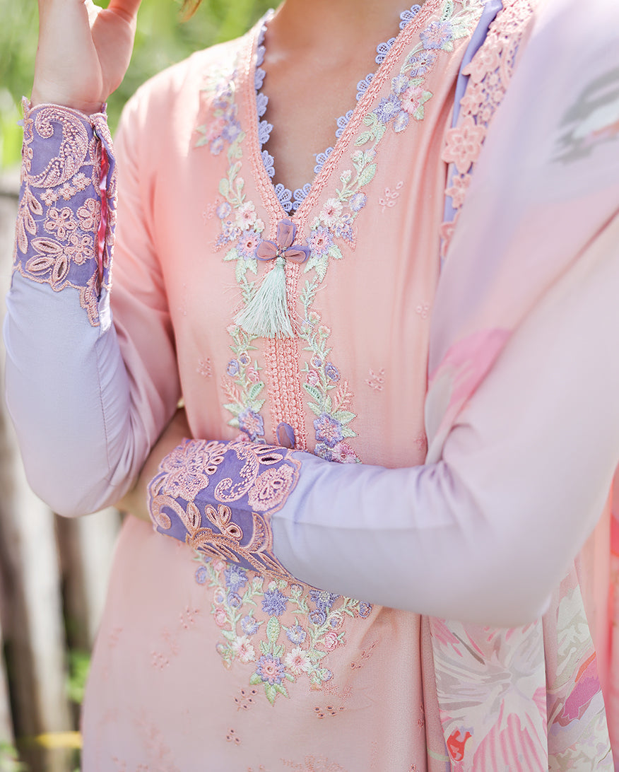 Solace Ombre Chikankari Lawn – Morning Veil