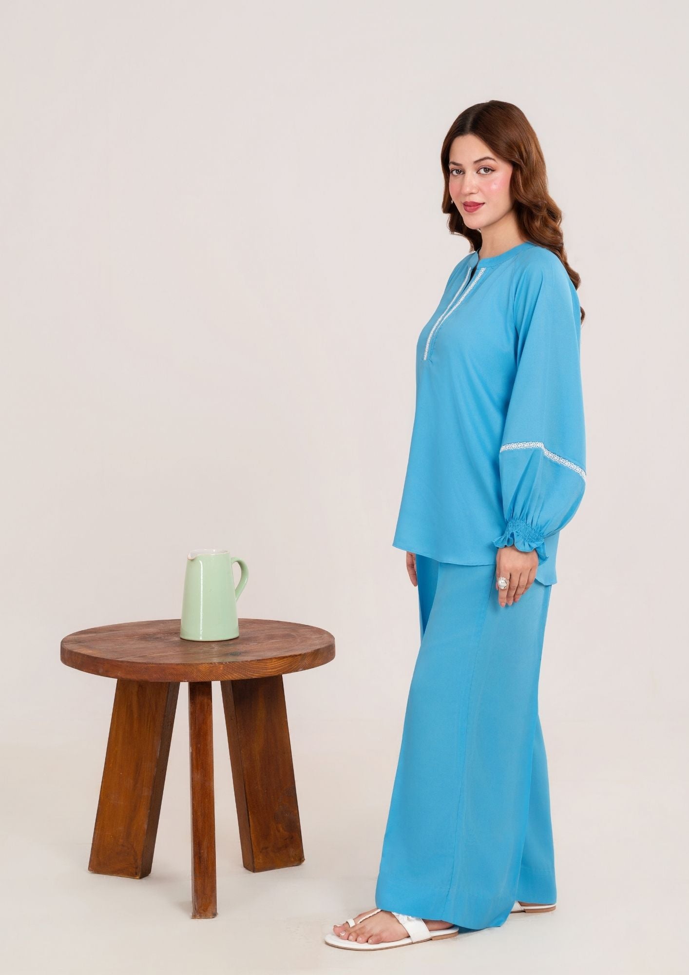 georgette Co ord Sets in Sky blue