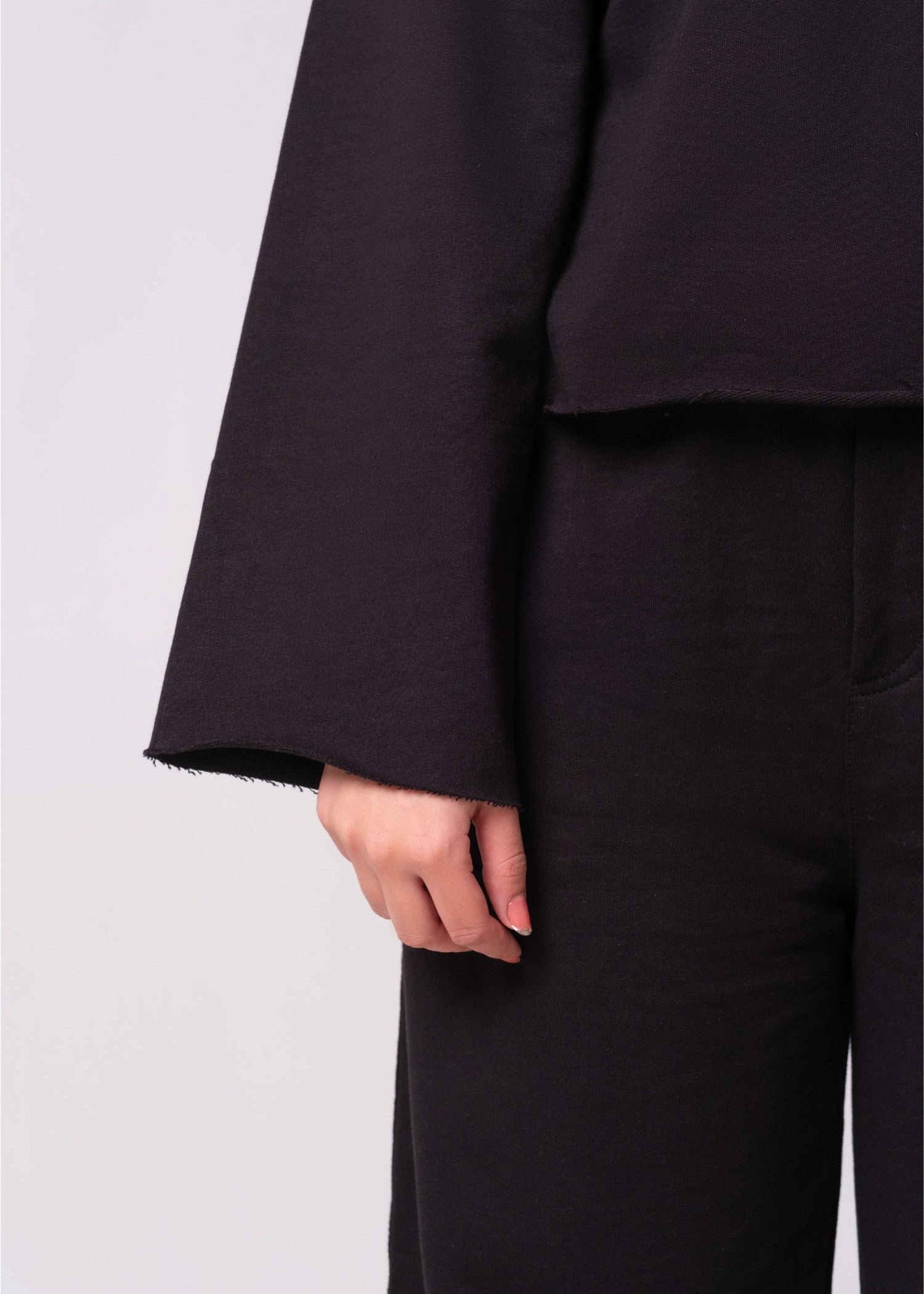 interlock knit Co Ord Sets in Black