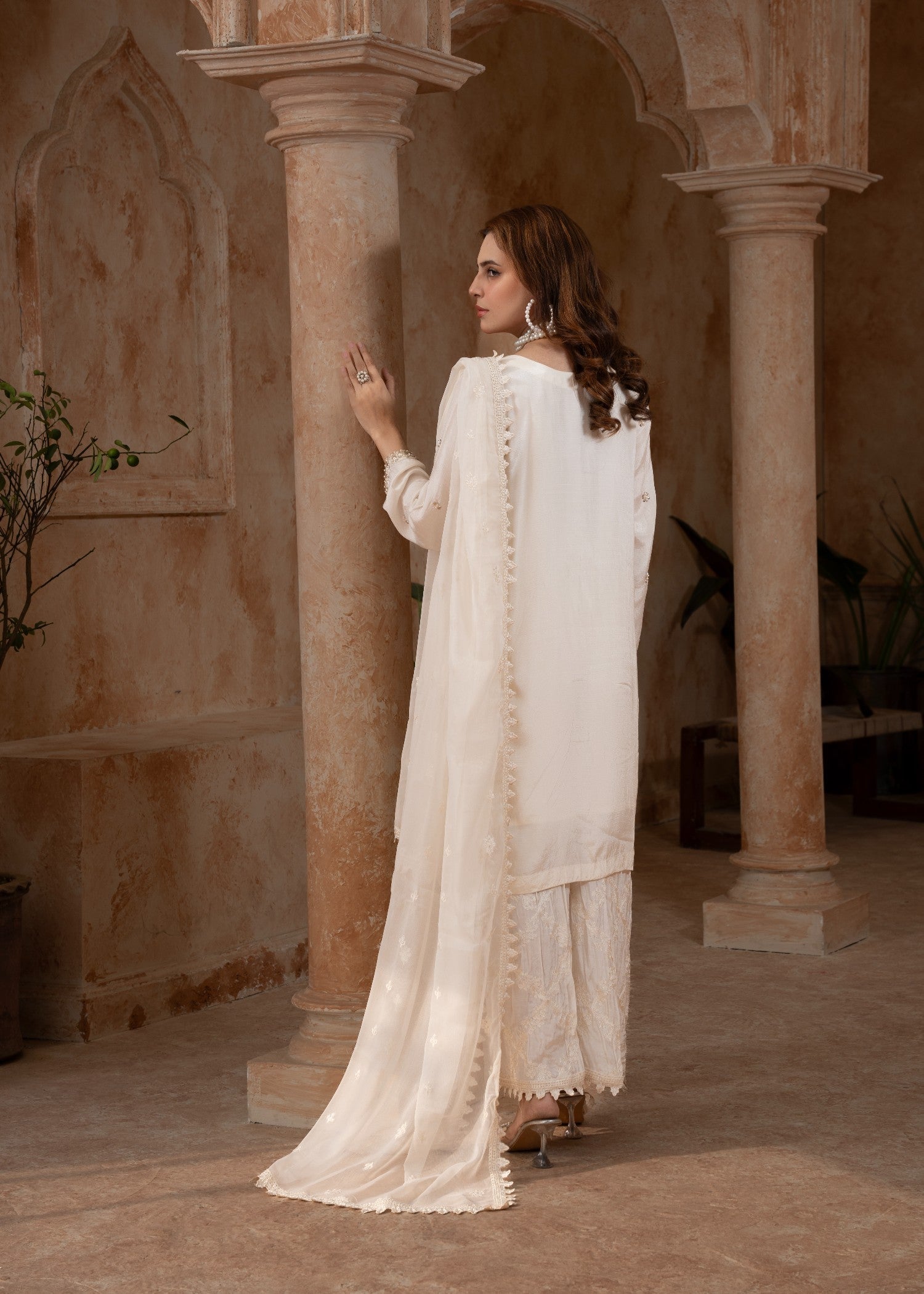 raw silk Kurta Set in Off-white