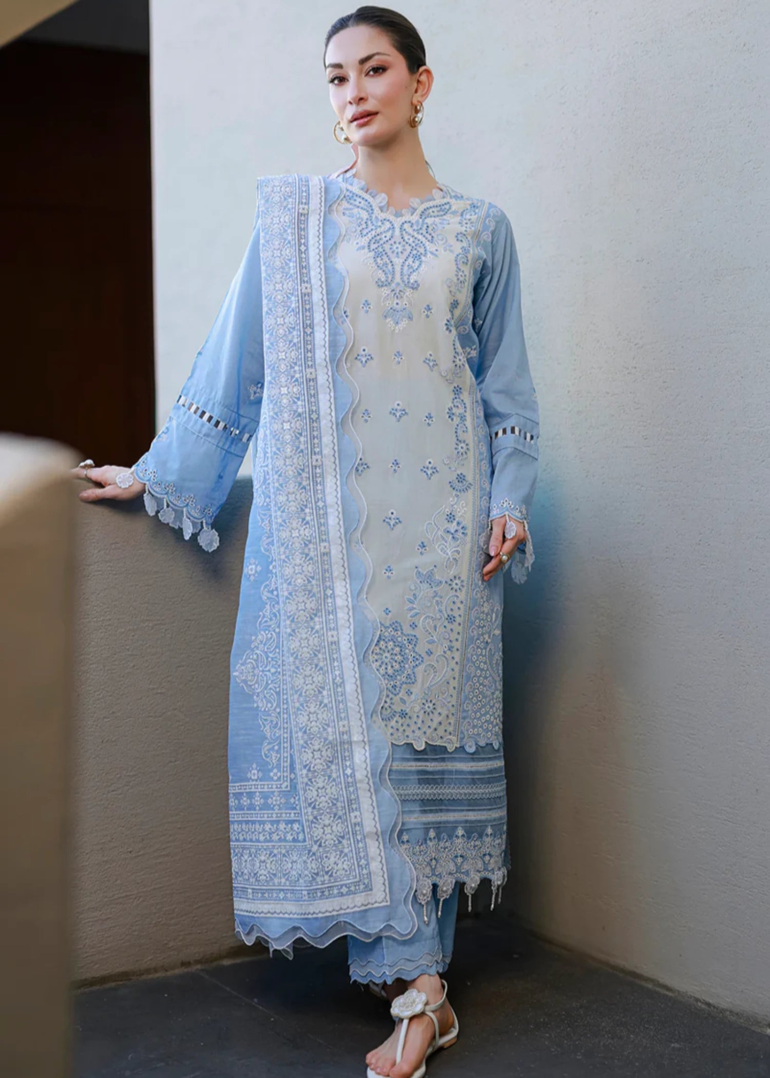 cotton Unstitched in Ice blue