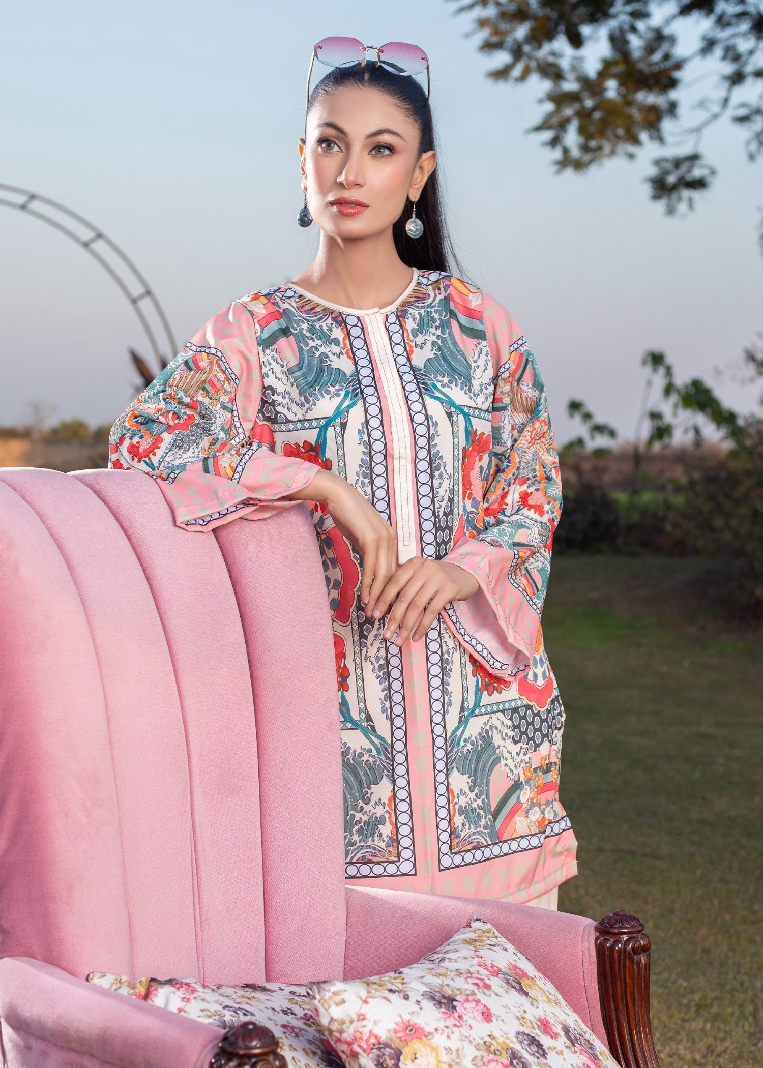crepe Co Ord Sets in Peach pink