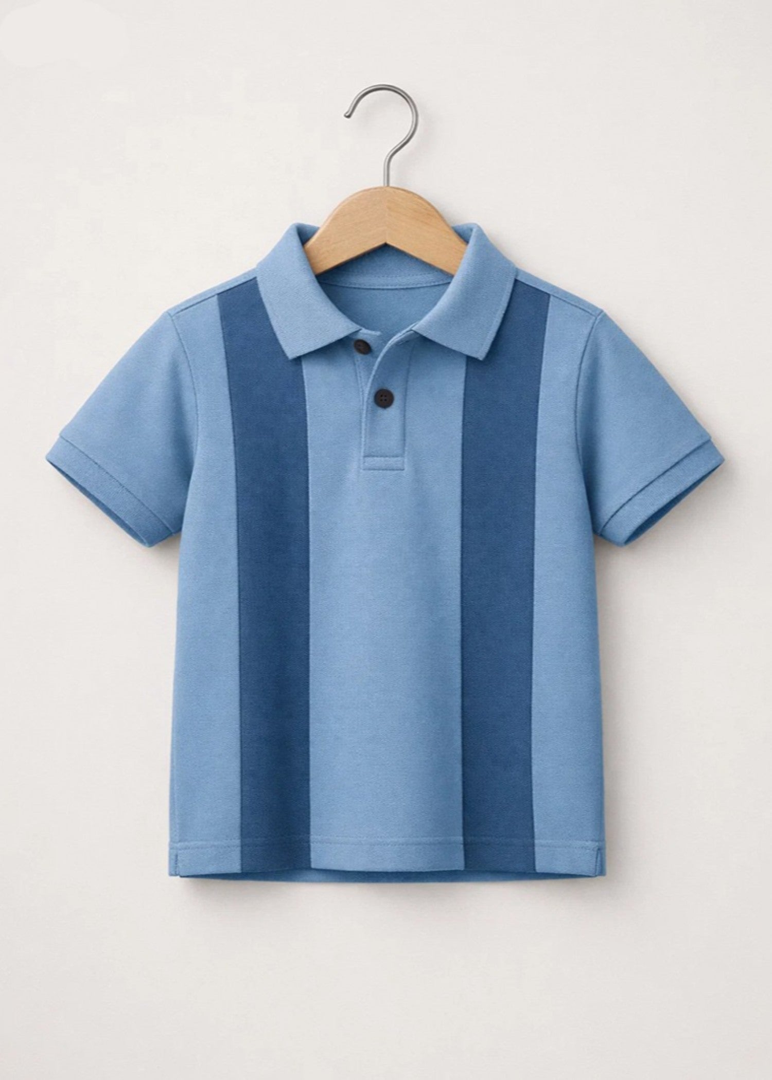 cotton Polo Shirt in Sky blue, steel blue