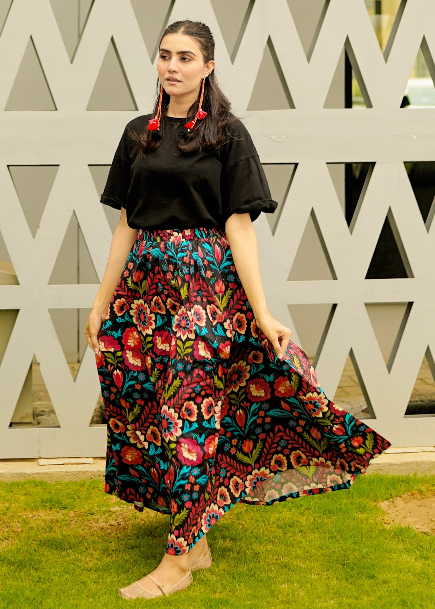 pure cotton Skirt in Black