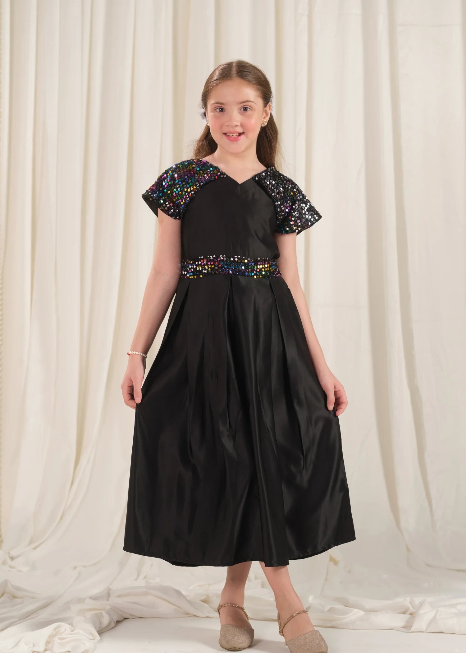 silk Frock in Black