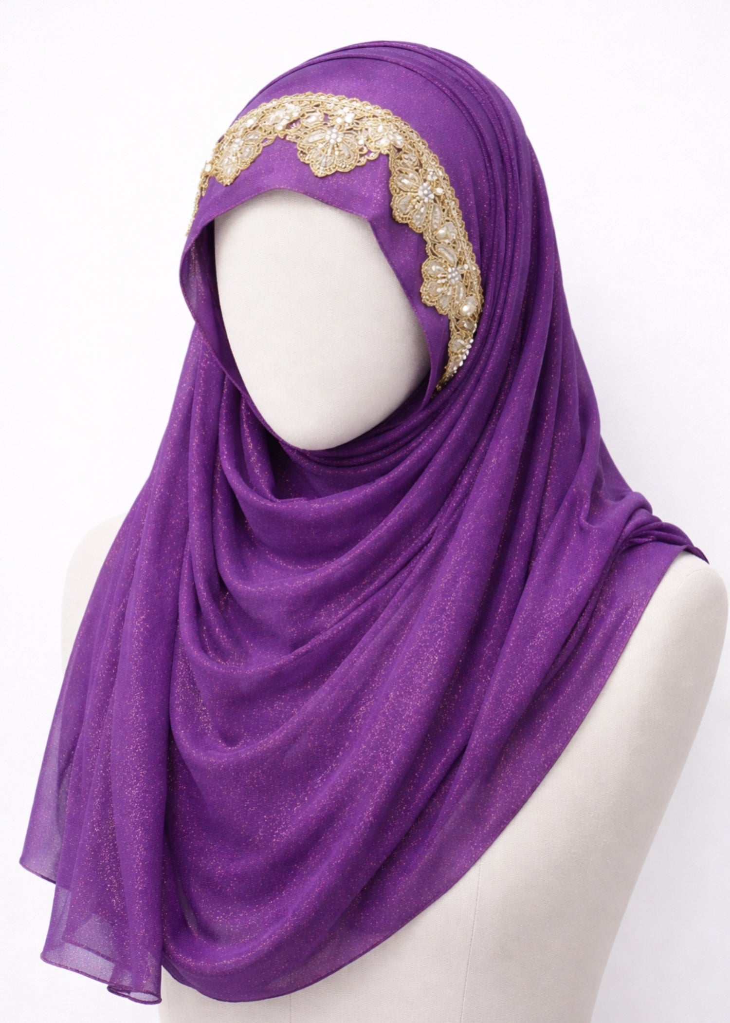 georgette chiffon Hijab in Grape