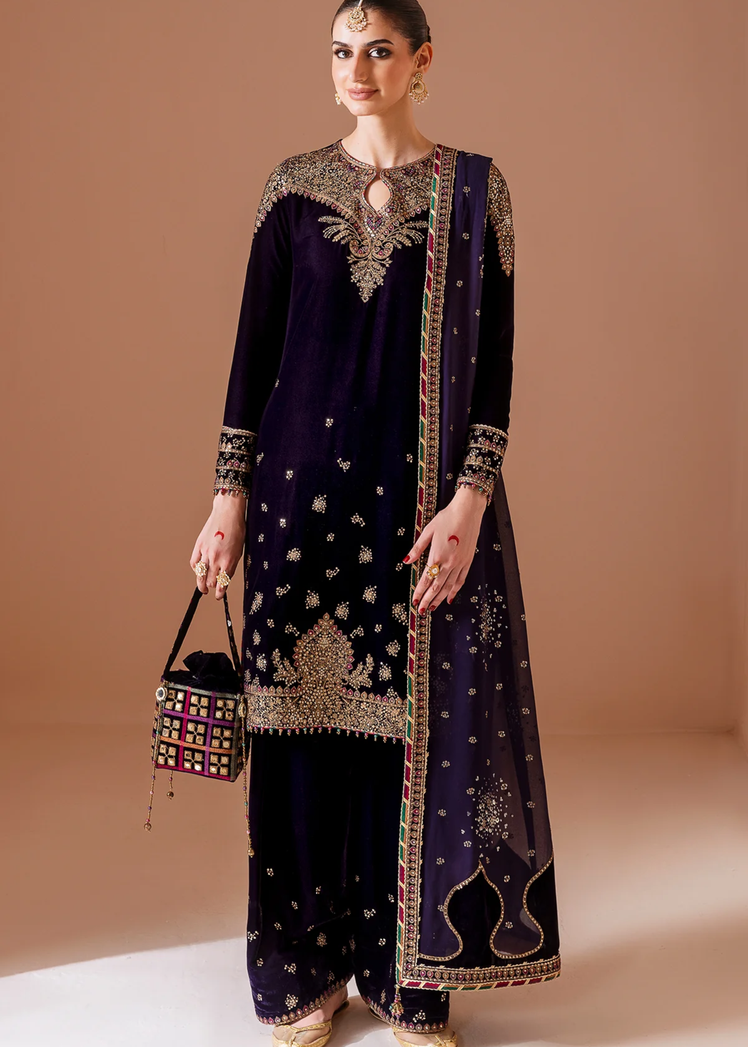 velvet Unstitched in Navy blue