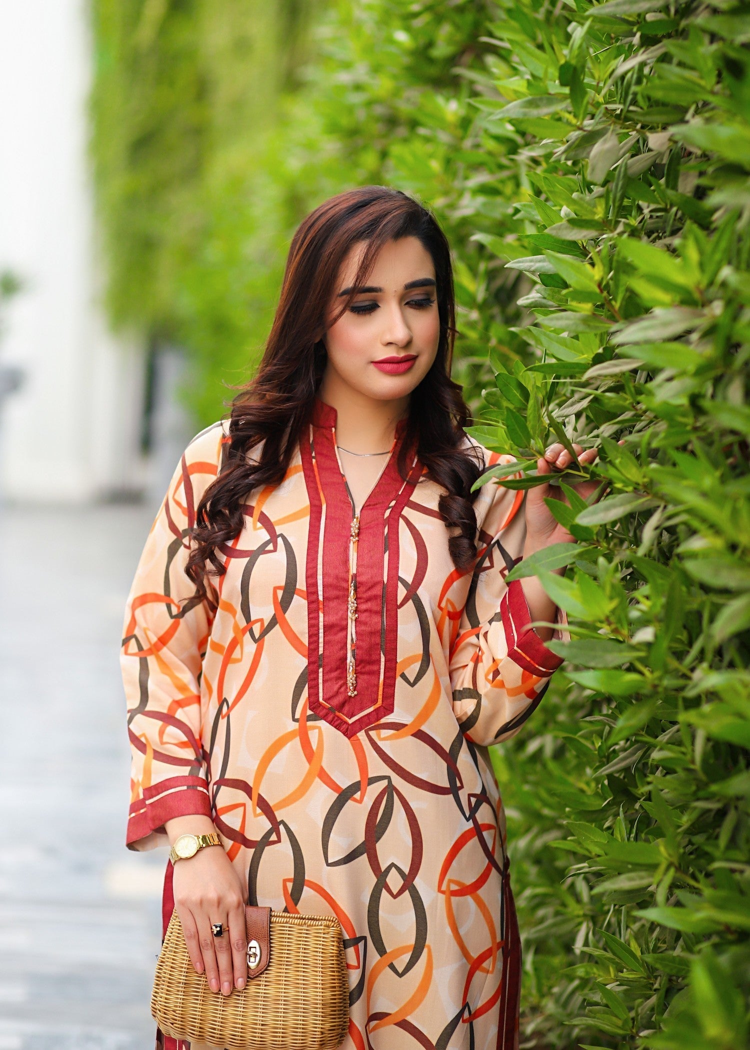 chambray Kurta Set in Multi