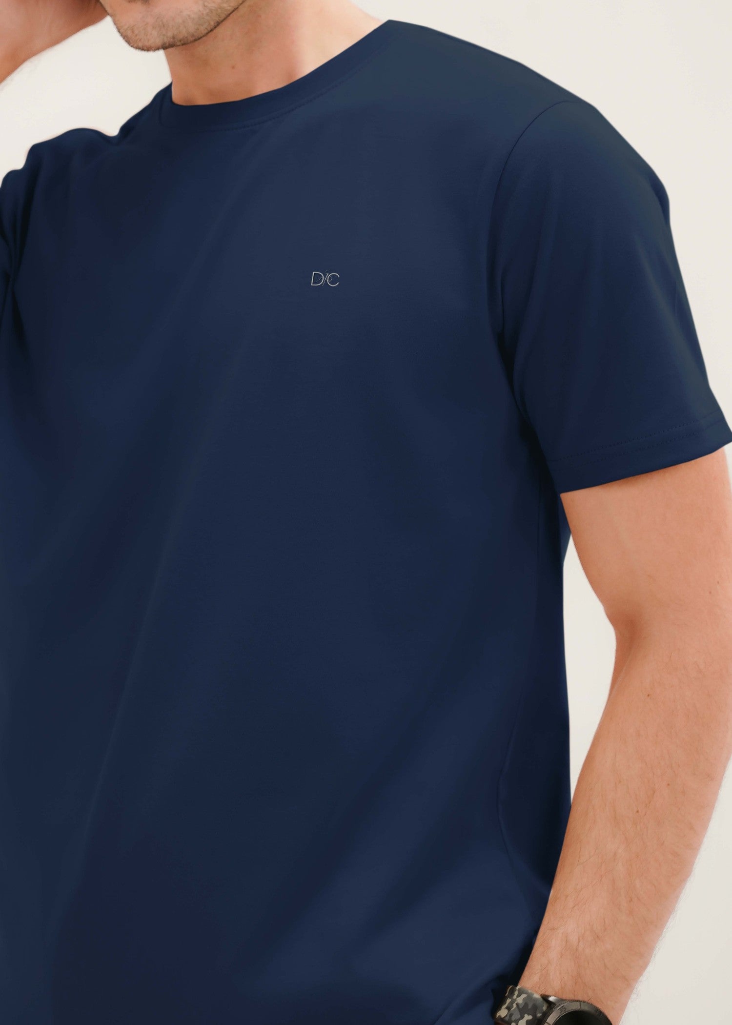 cotton T Shirt in Navy blue