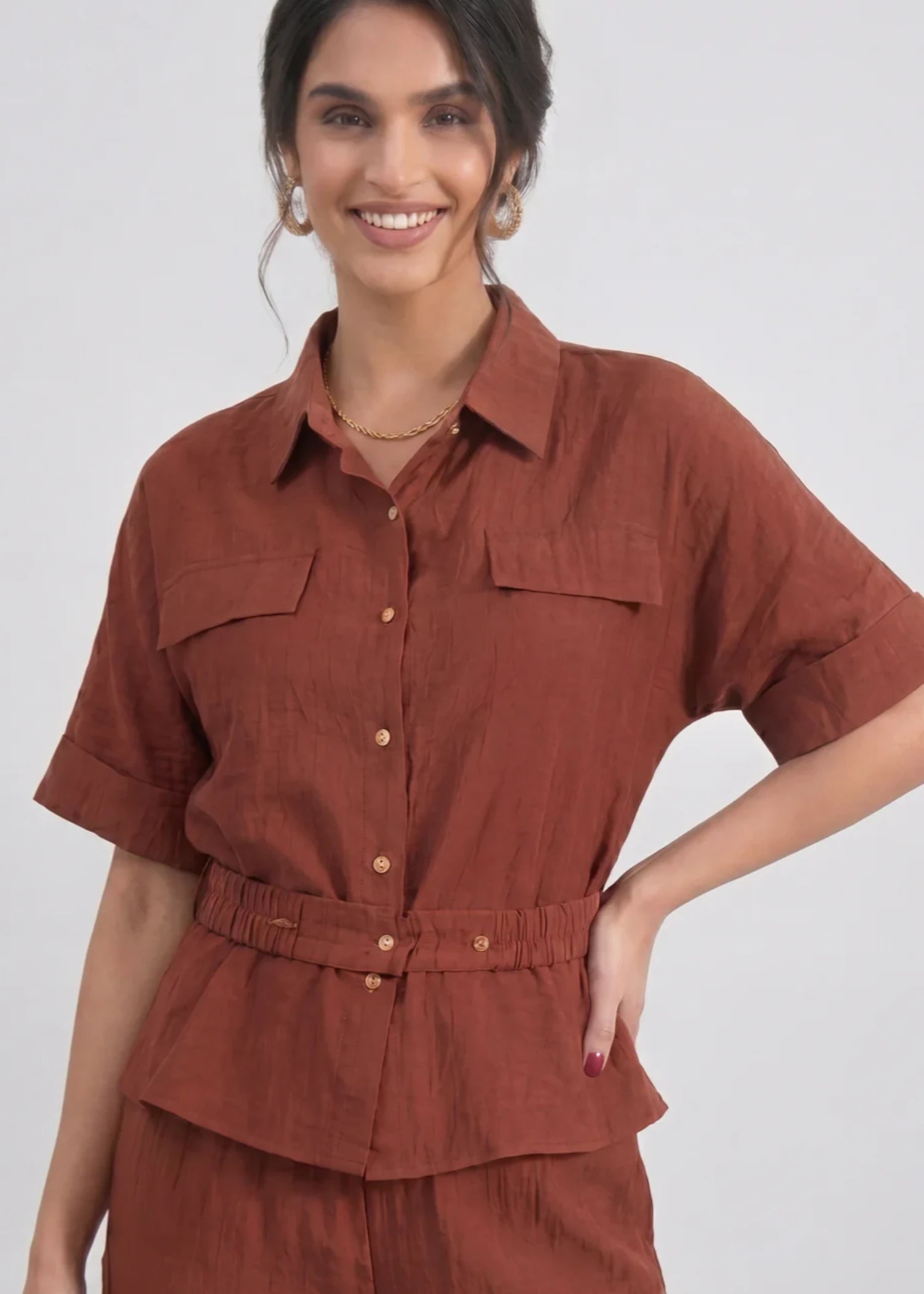 viscose Top in Brown