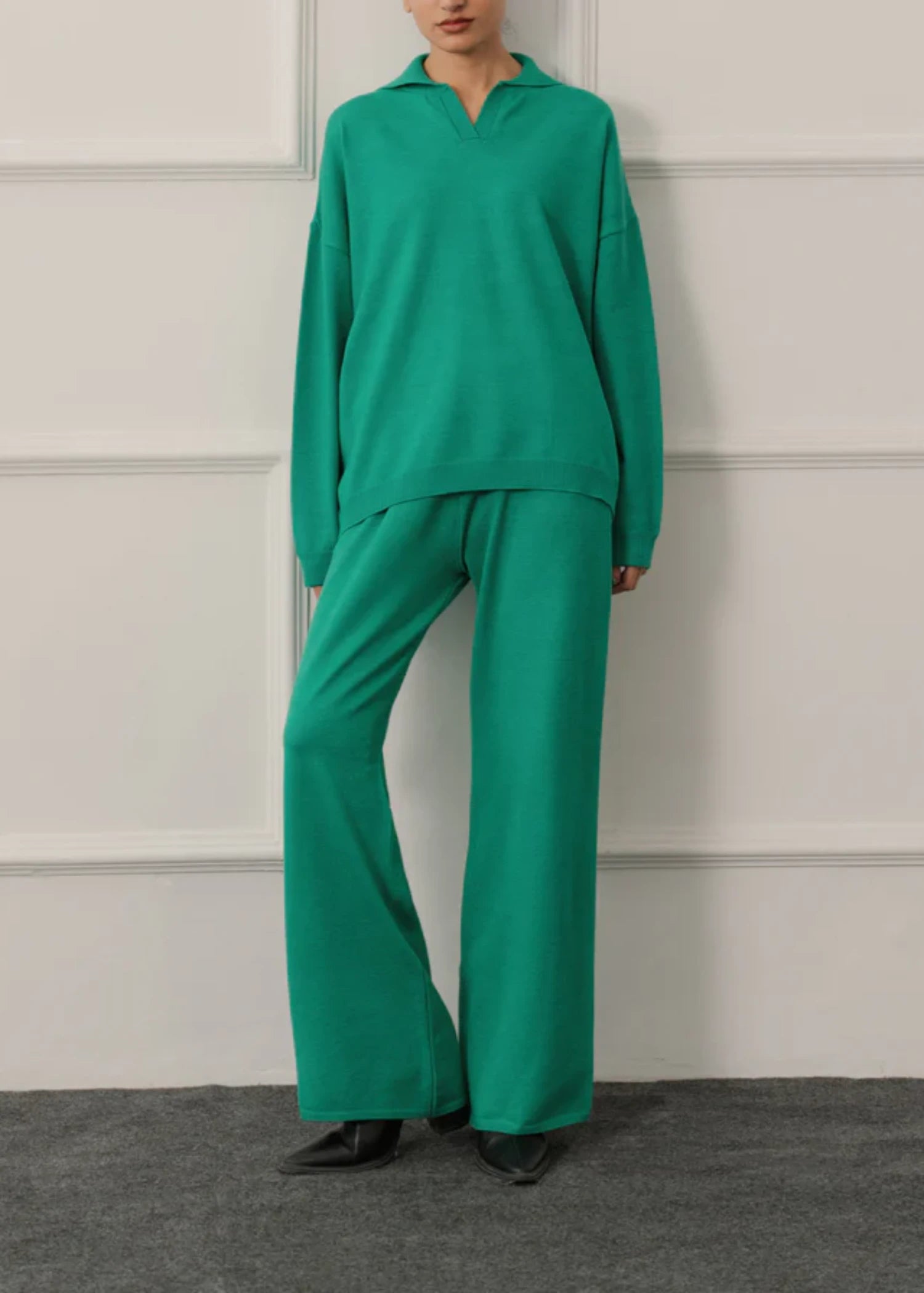 cotton Trousers in Emerald green