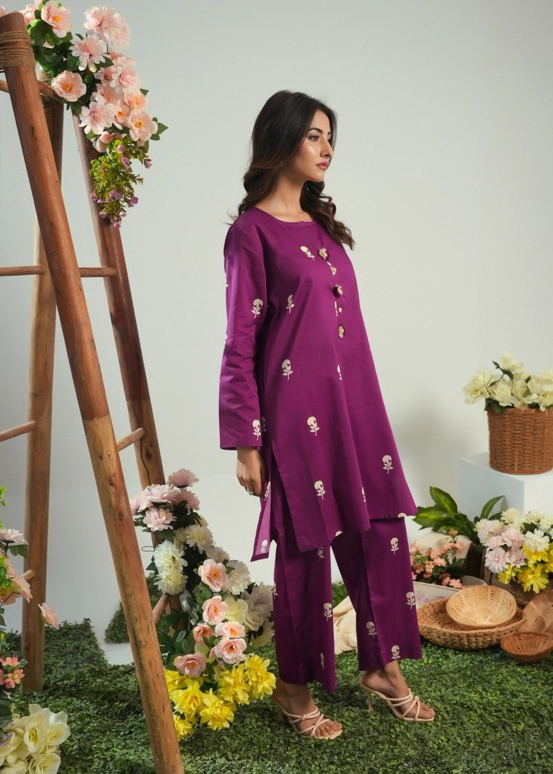 cambric Co Ord Sets in Purple