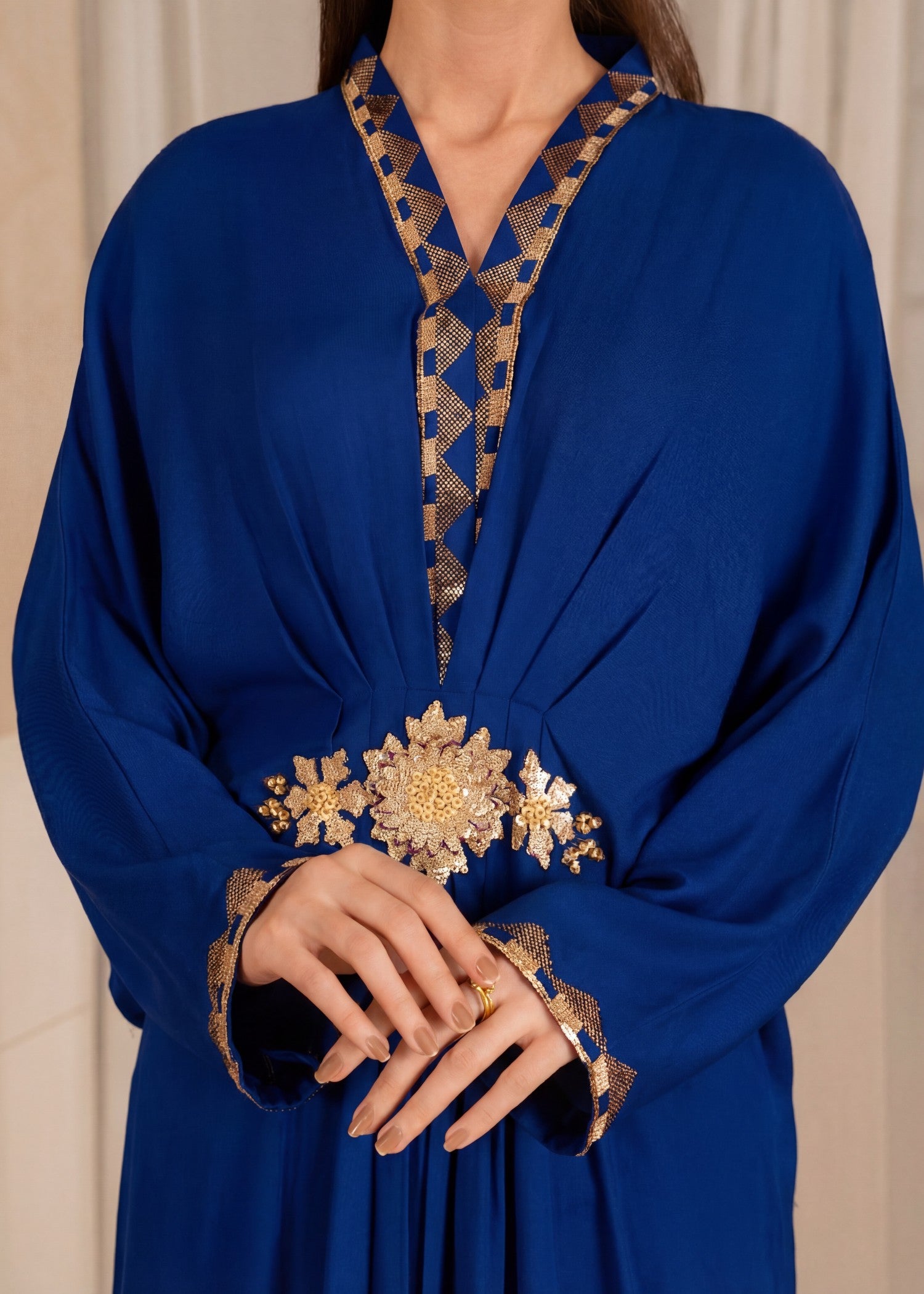 linen Kaftan in Navy blue